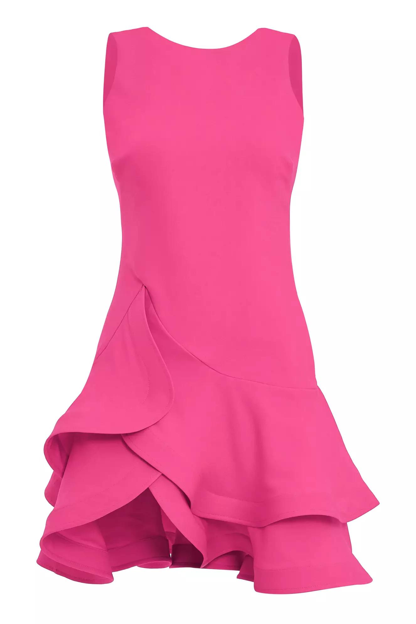 Fuchsia crepe sleeveless mini dress