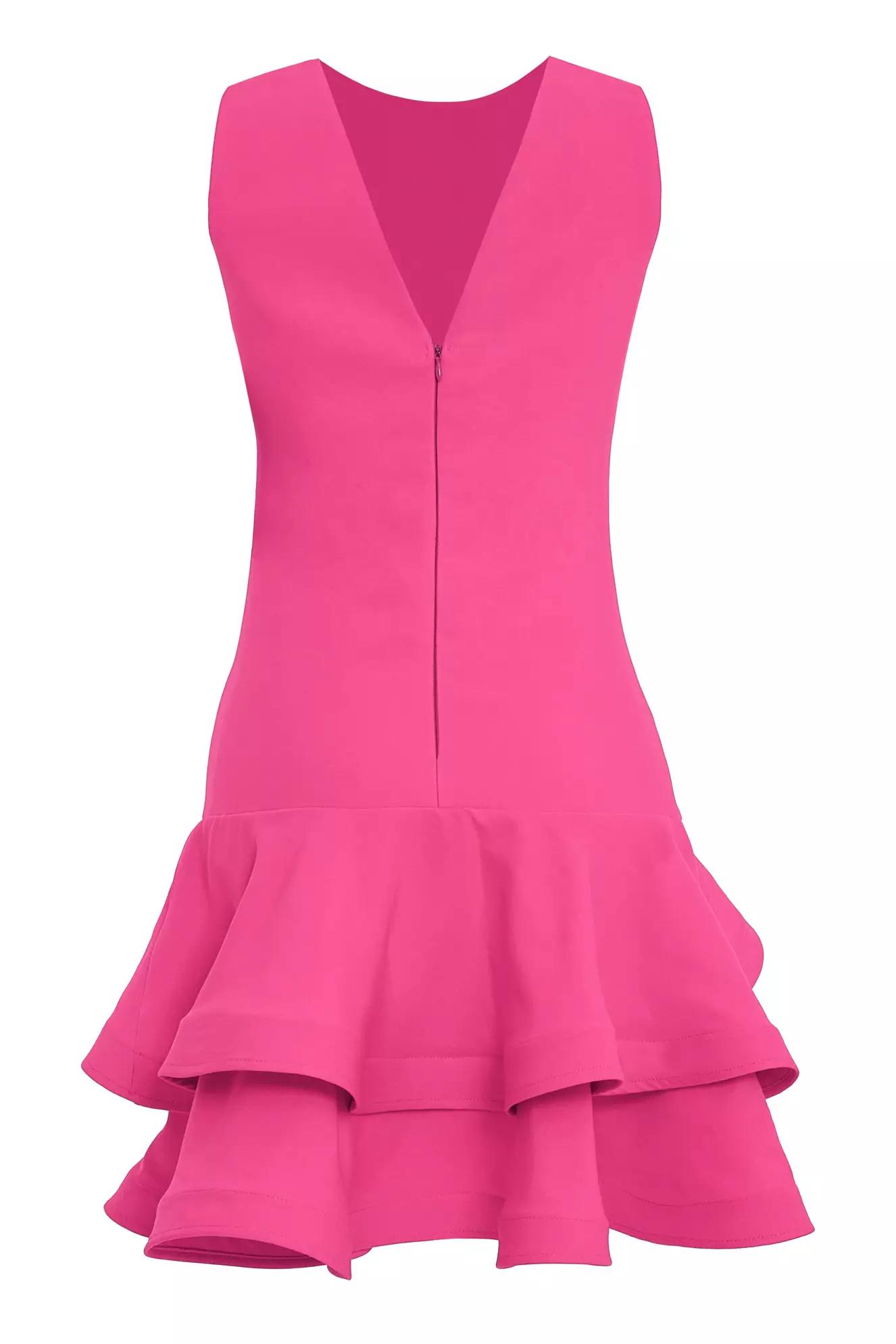 Fuchsia crepe sleeveless mini dress