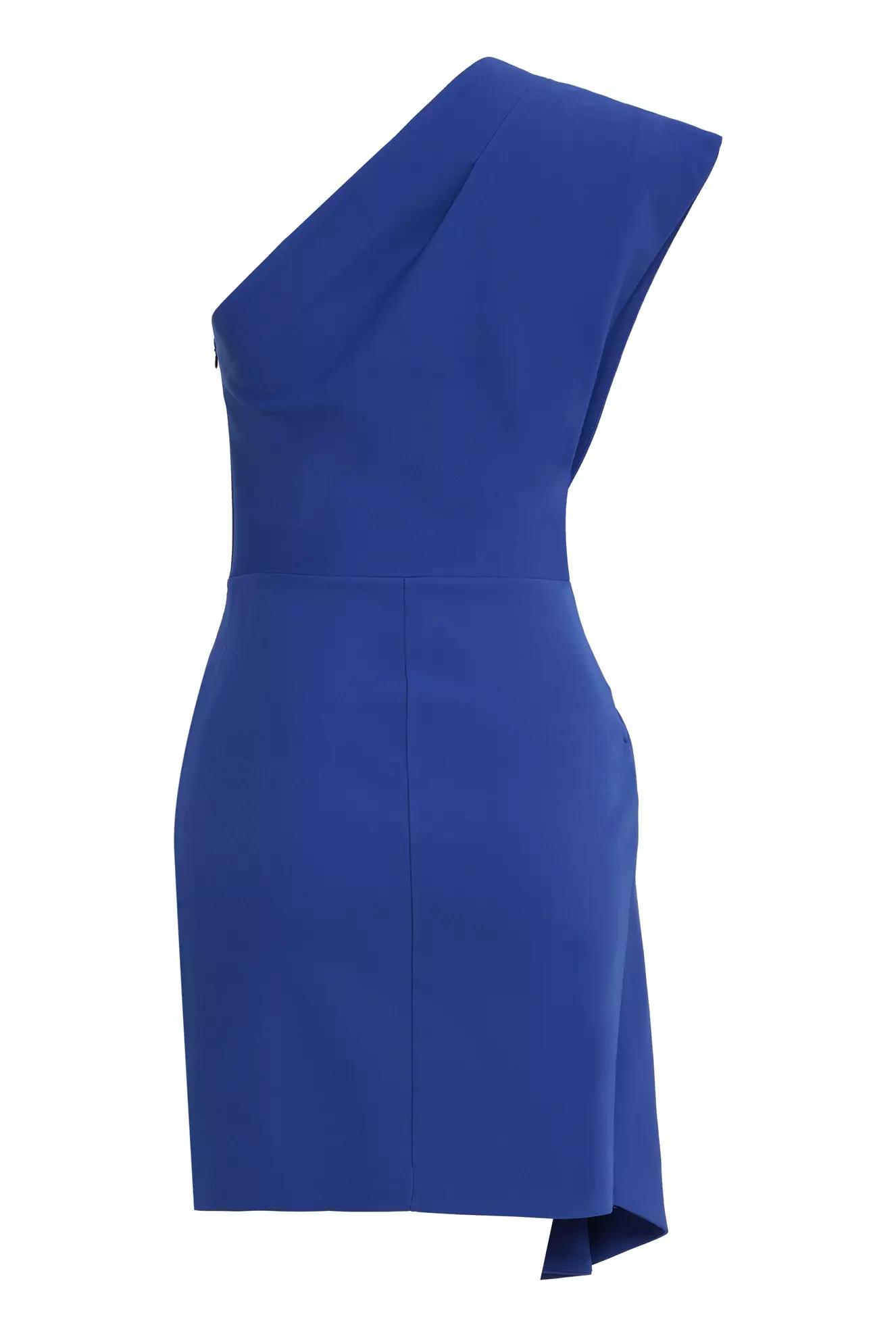 Blue crepe one arm mini dress