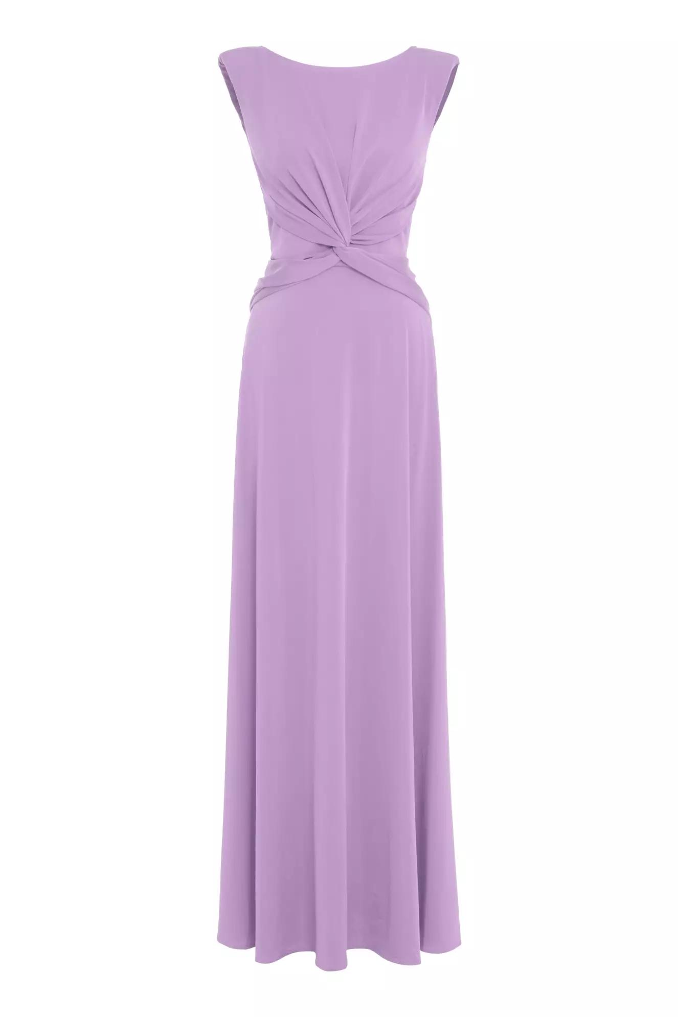 Lilac knitted sleeveless long dress