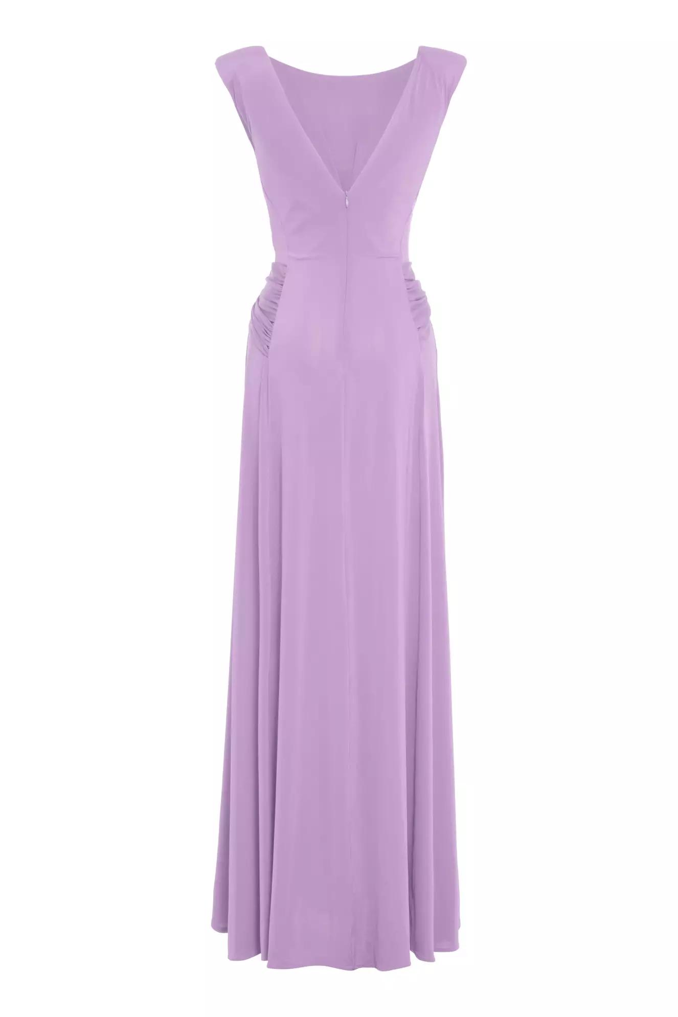 Lilac knitted sleeveless long dress