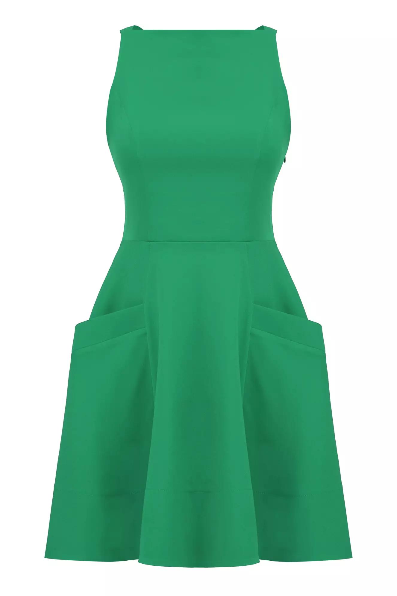 Green crepe sleeveless mini dress