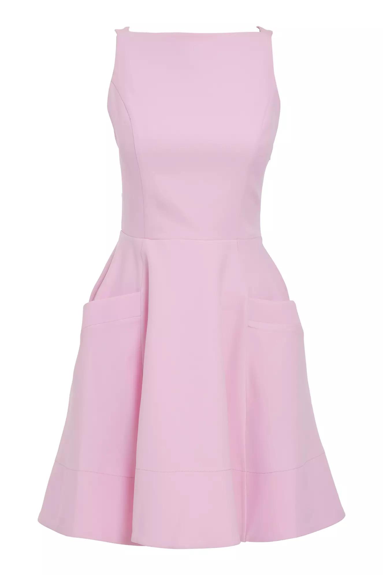 Blush crepe sleeveless mini dress