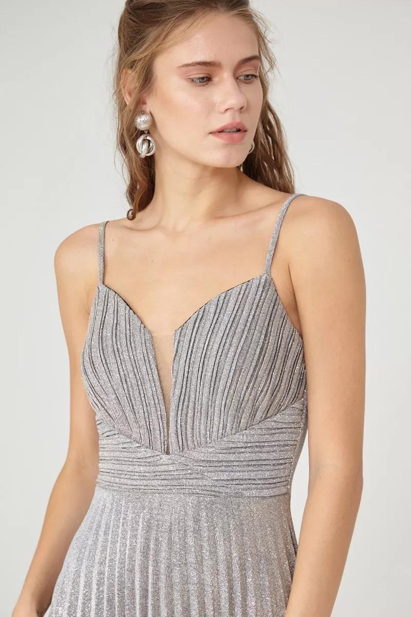 Silver glare sleeveless maxi dress