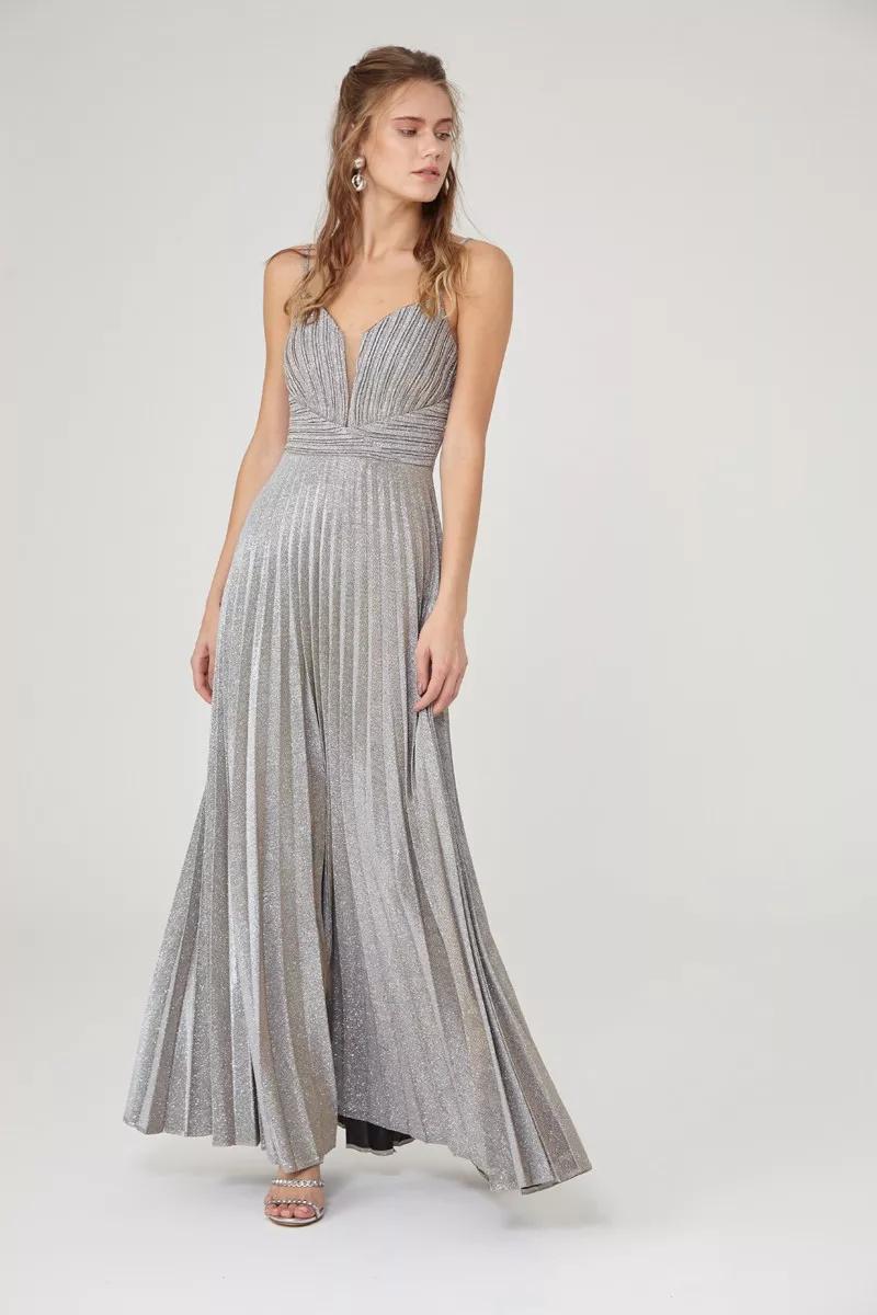 Silver glare sleeveless maxi dress