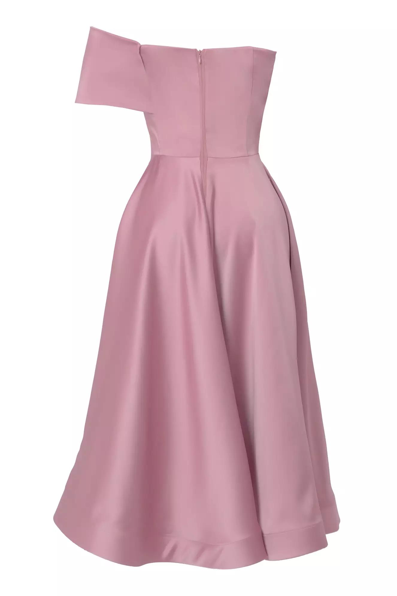 Blush satin sleeveless long dress