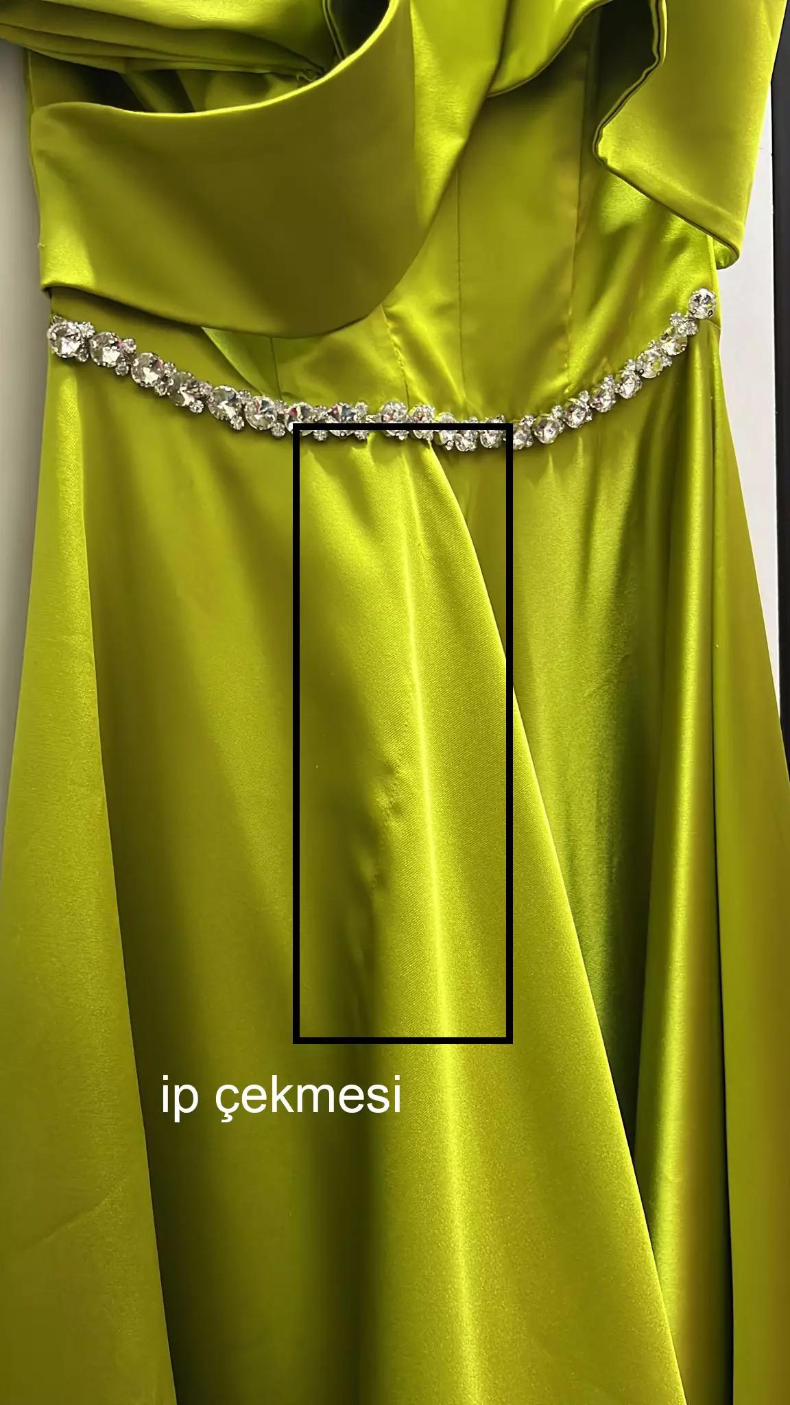 Pistachio green satin sleeveless long dress