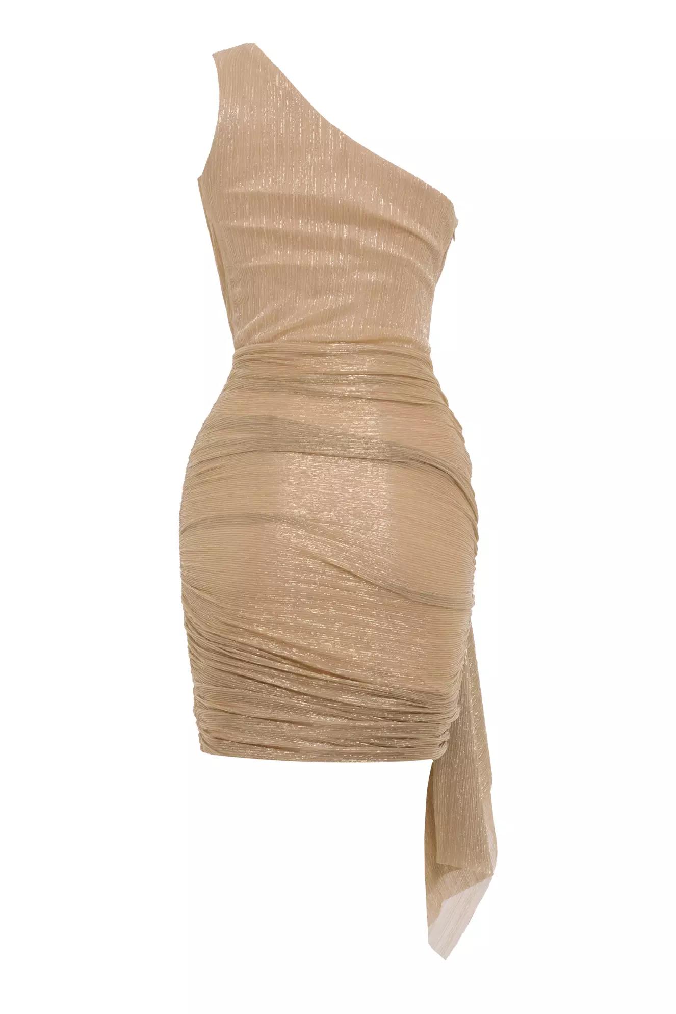 Gold moonlight sleeveless mini dress