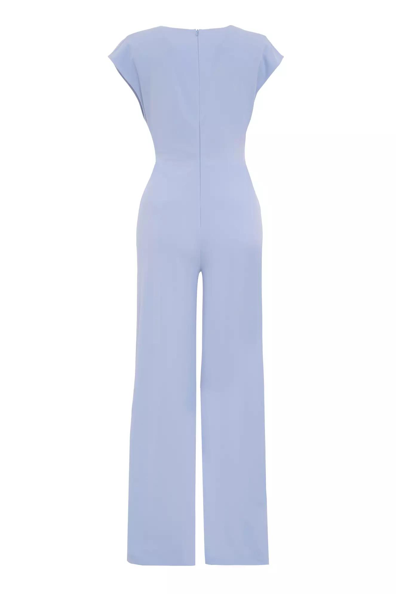 Blue knitted sleeveless long suit