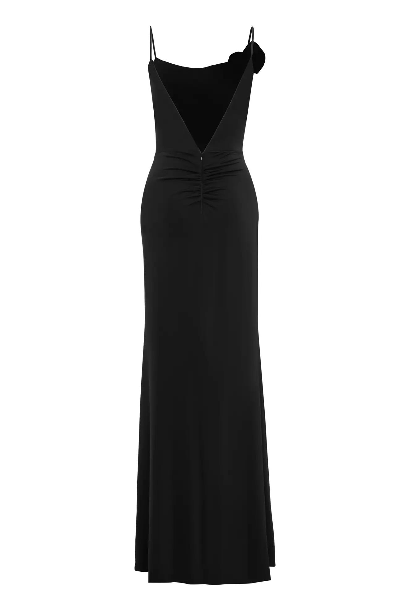 Black knitted sleeveless long dress