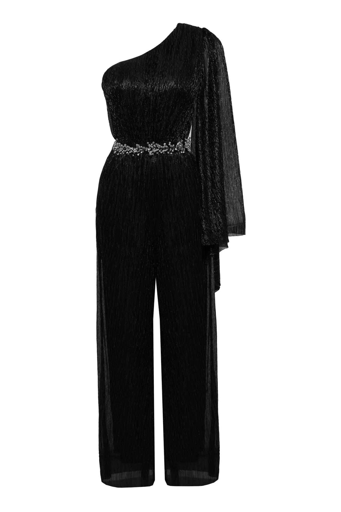 Black moonlight one arm long suit