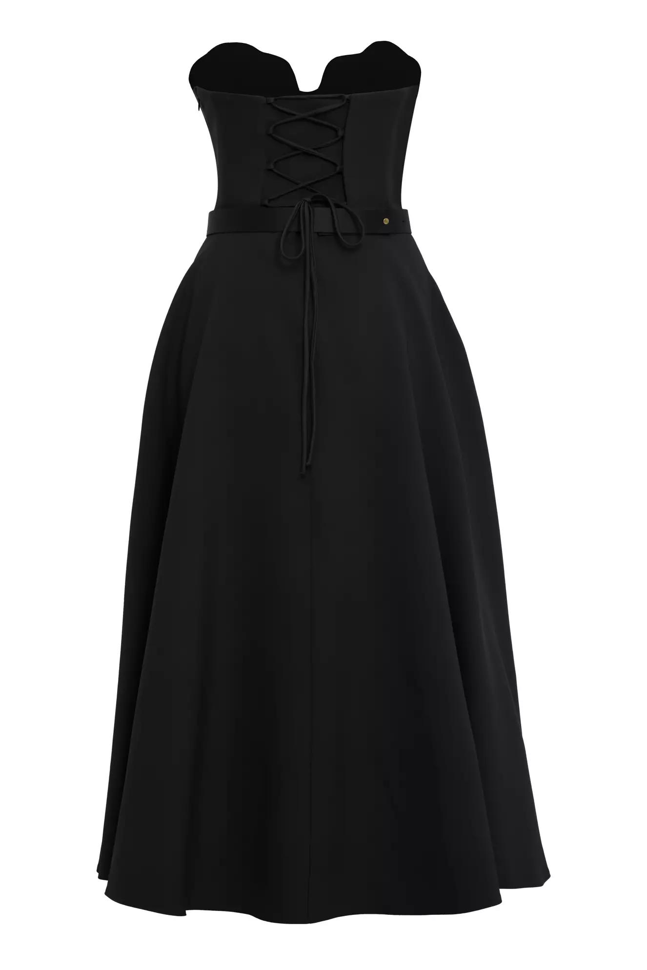 Black crepe sleeveless long dress