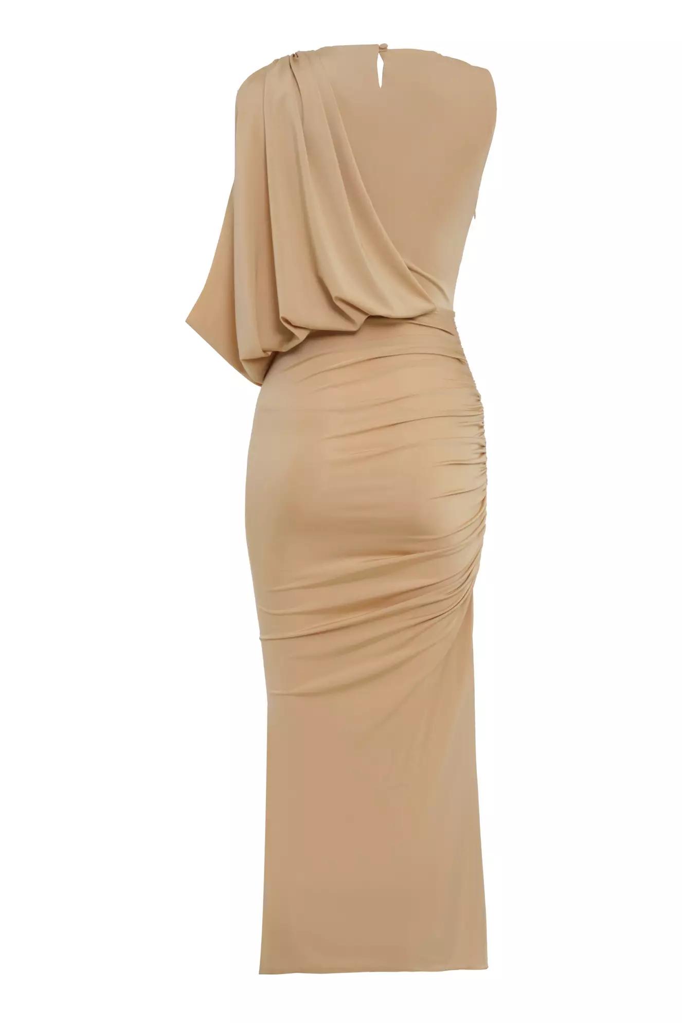 Beige sendy sleeveless maxi dress