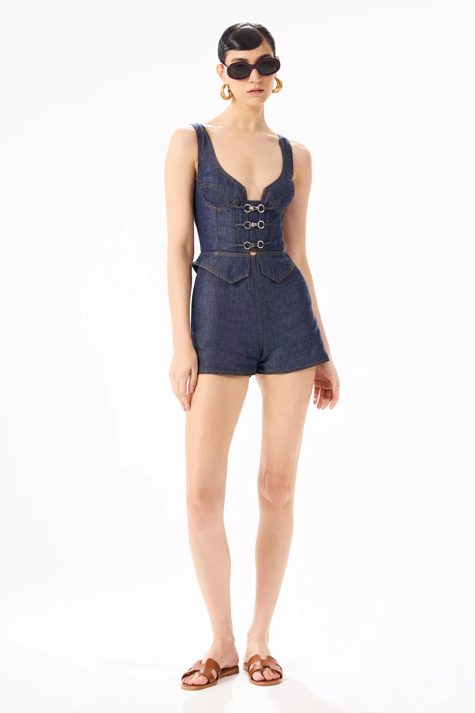 Navy blue kot sleeveless mini