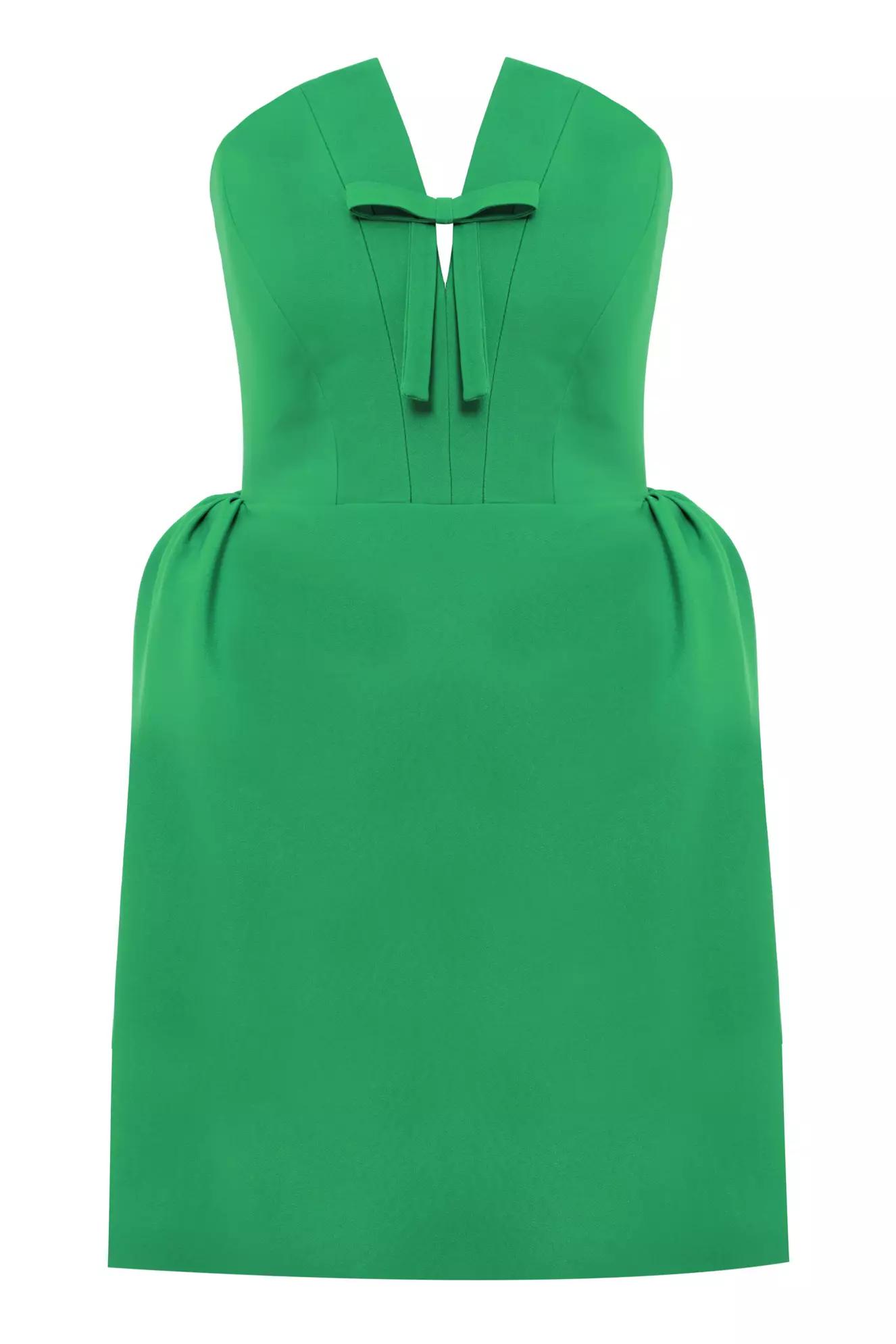 Green crepe sleeveless mini dress