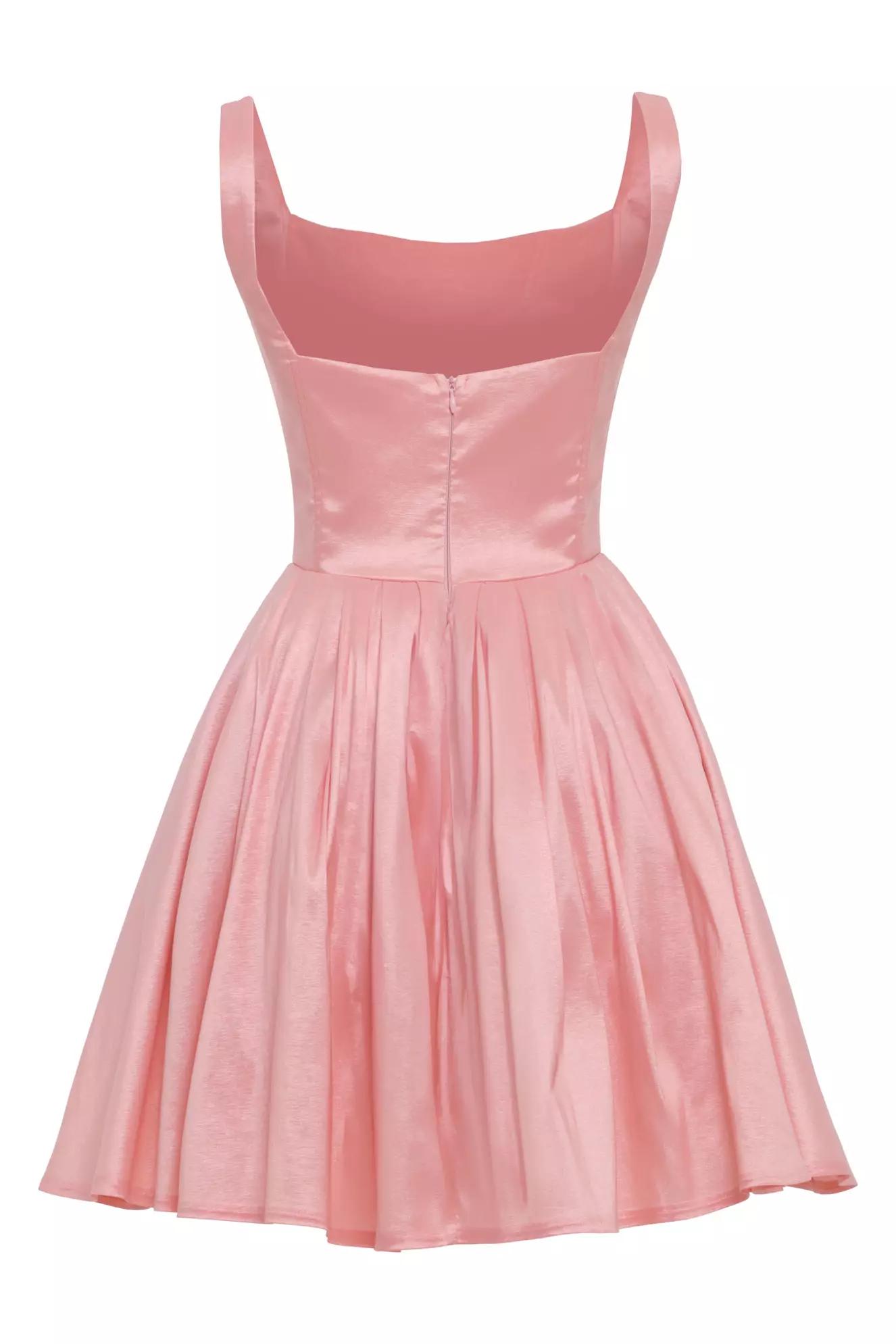 Blush tafta sleeveless mini dress