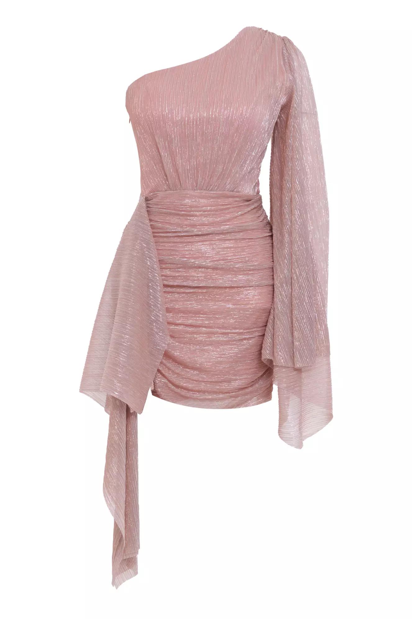 Blush moonlight one arm mini dress