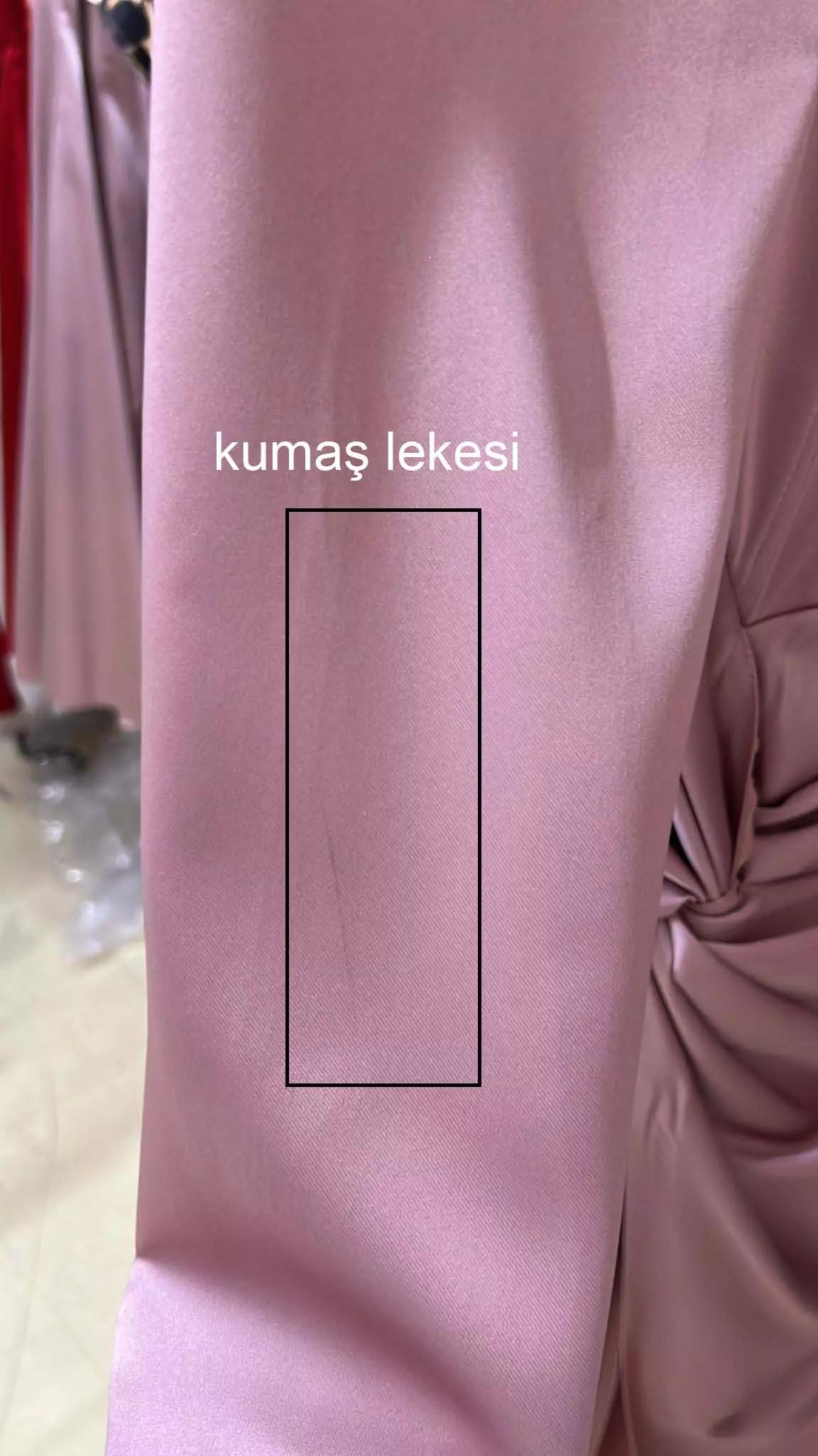 Blush satin long sleeve long dress