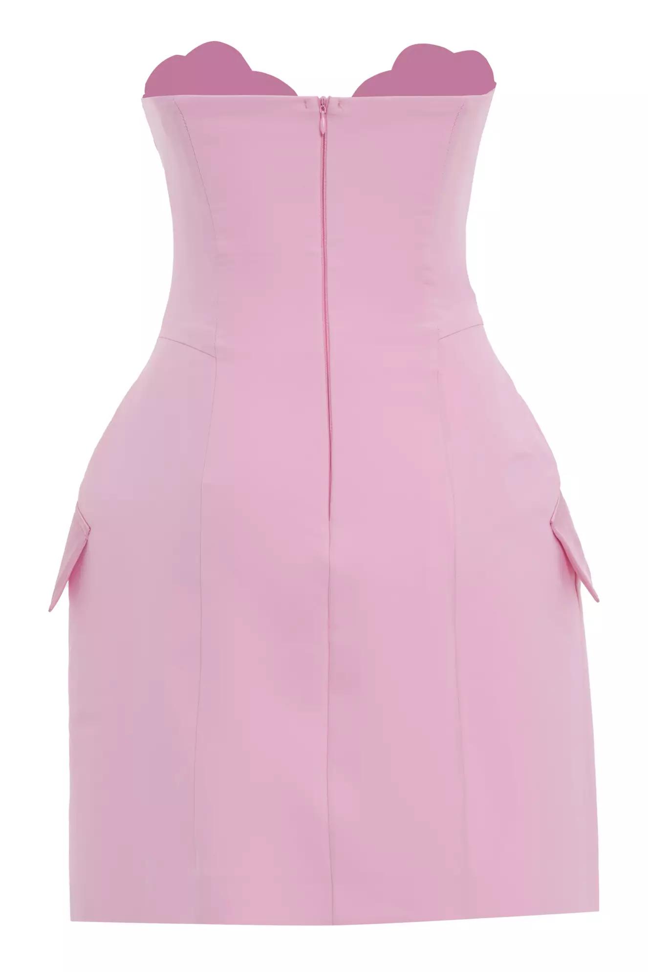 Blush crepe sleeveless mini dress