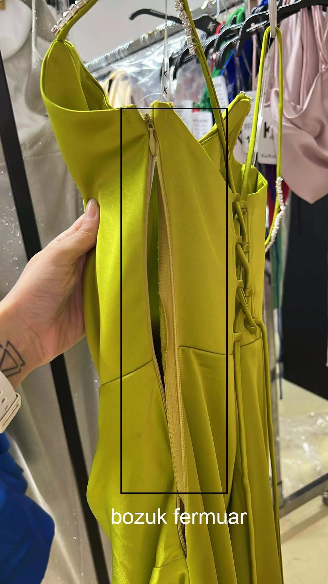 Pistachio green satin sleeveless long dress