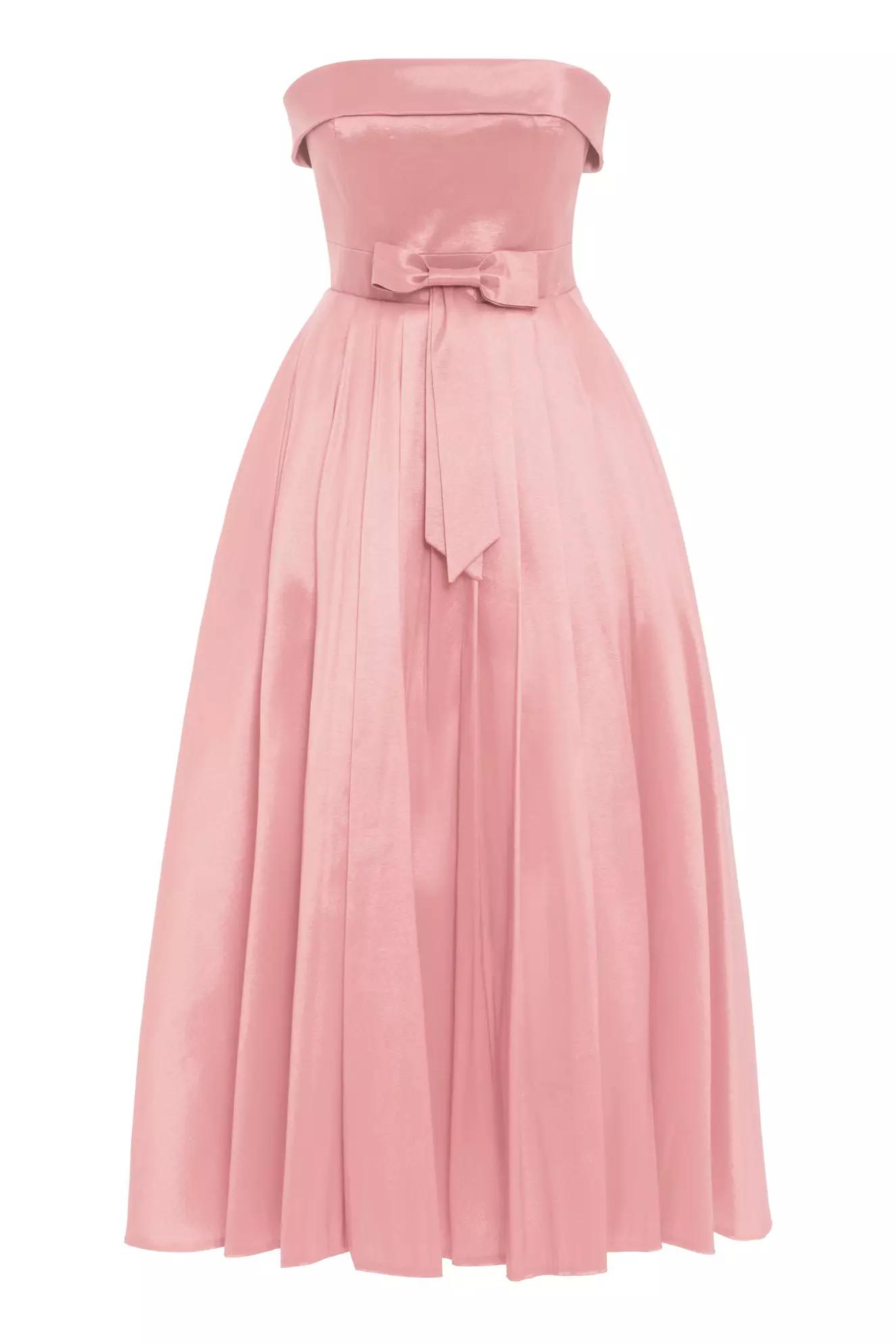 Blush tafta sleeveless long dress