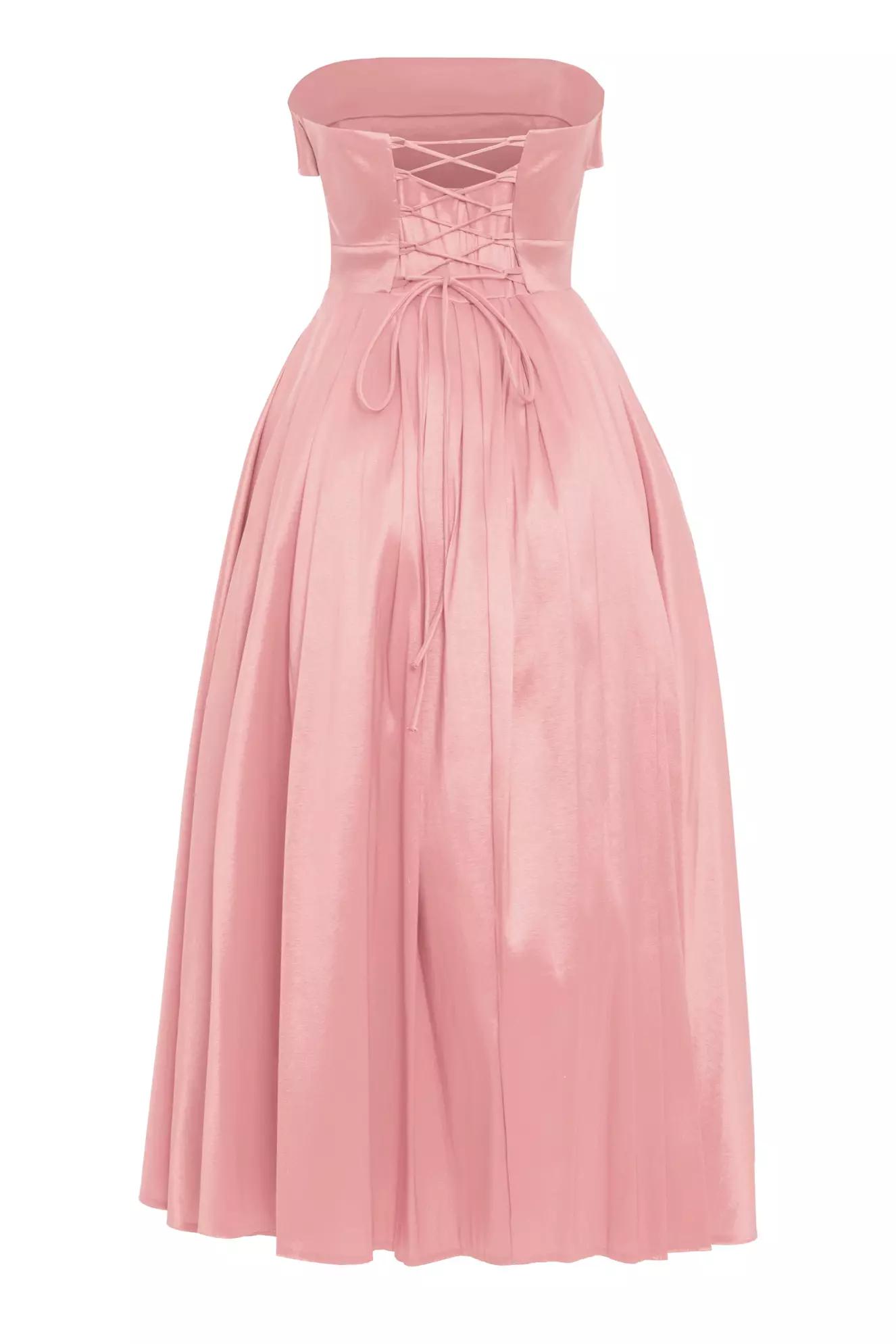 Blush tafta sleeveless long dress