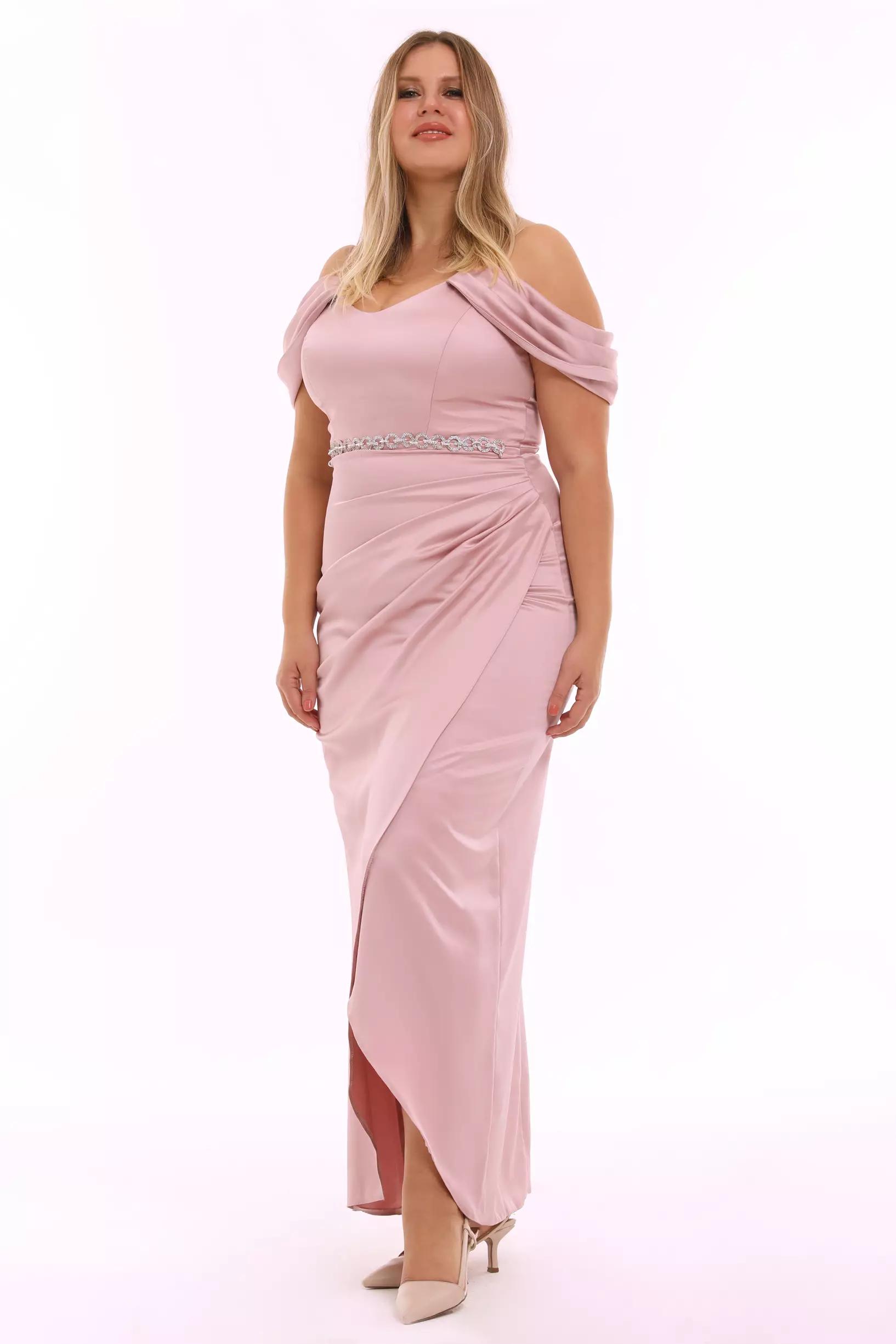 Blush plus size satin sleeveless maxi dress