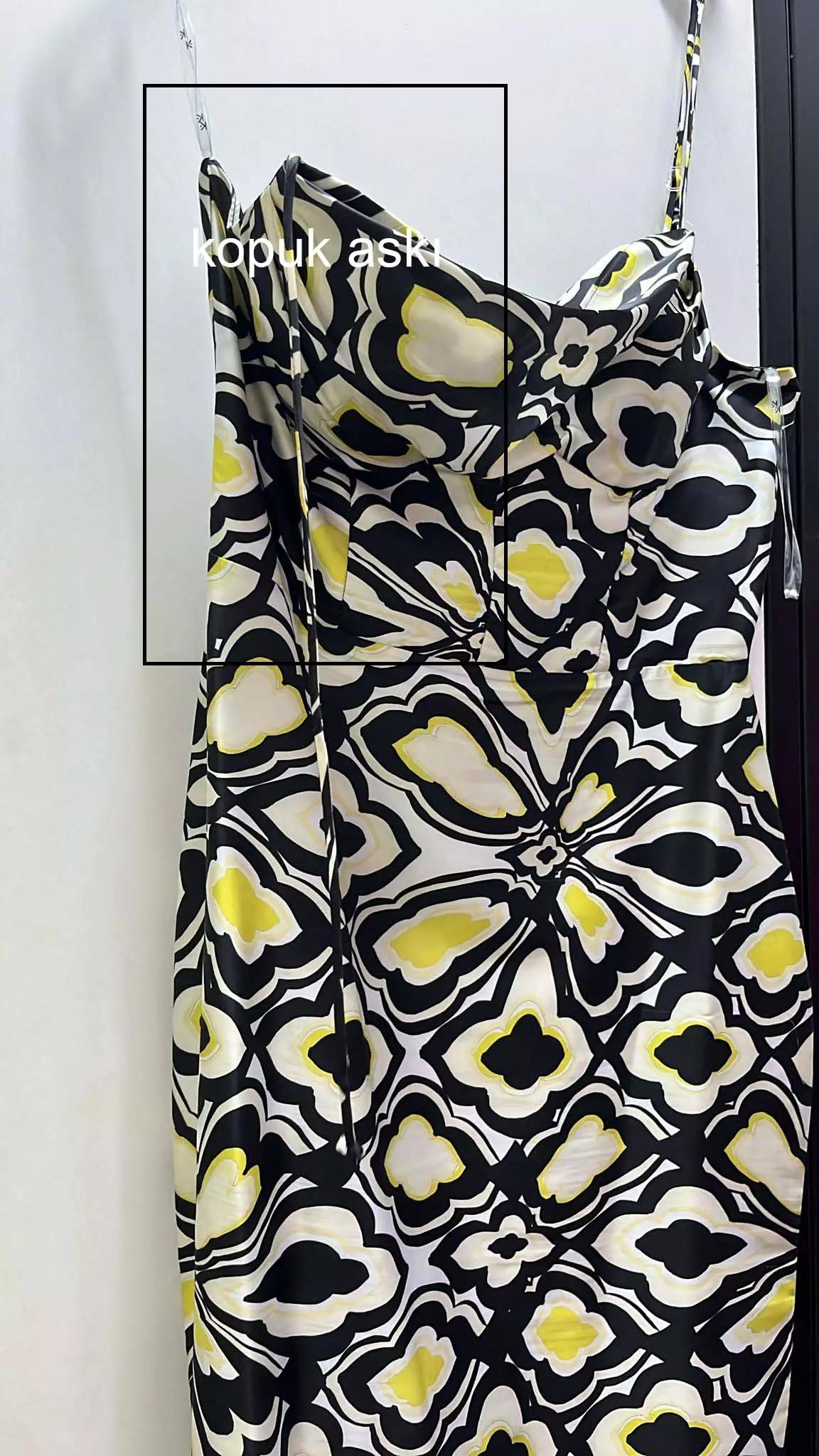 Printed satin sleeveless midi dress