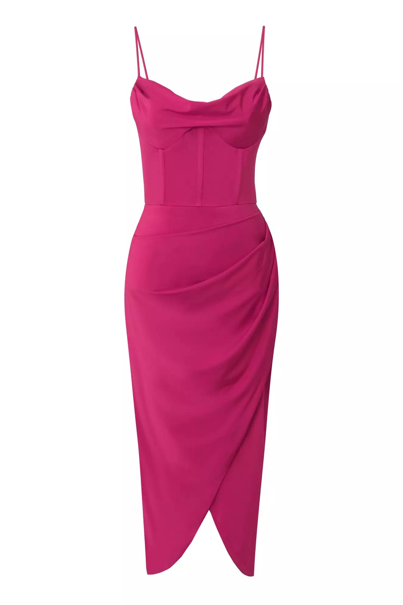 Fuchsia sendy sleeveless long dress