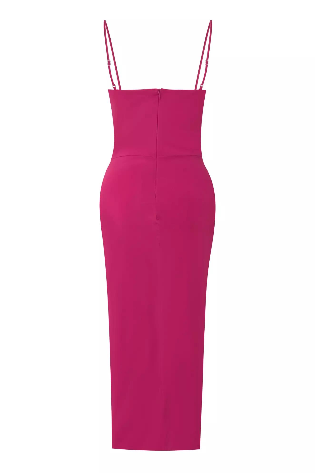 Fuchsia sendy sleeveless long dress