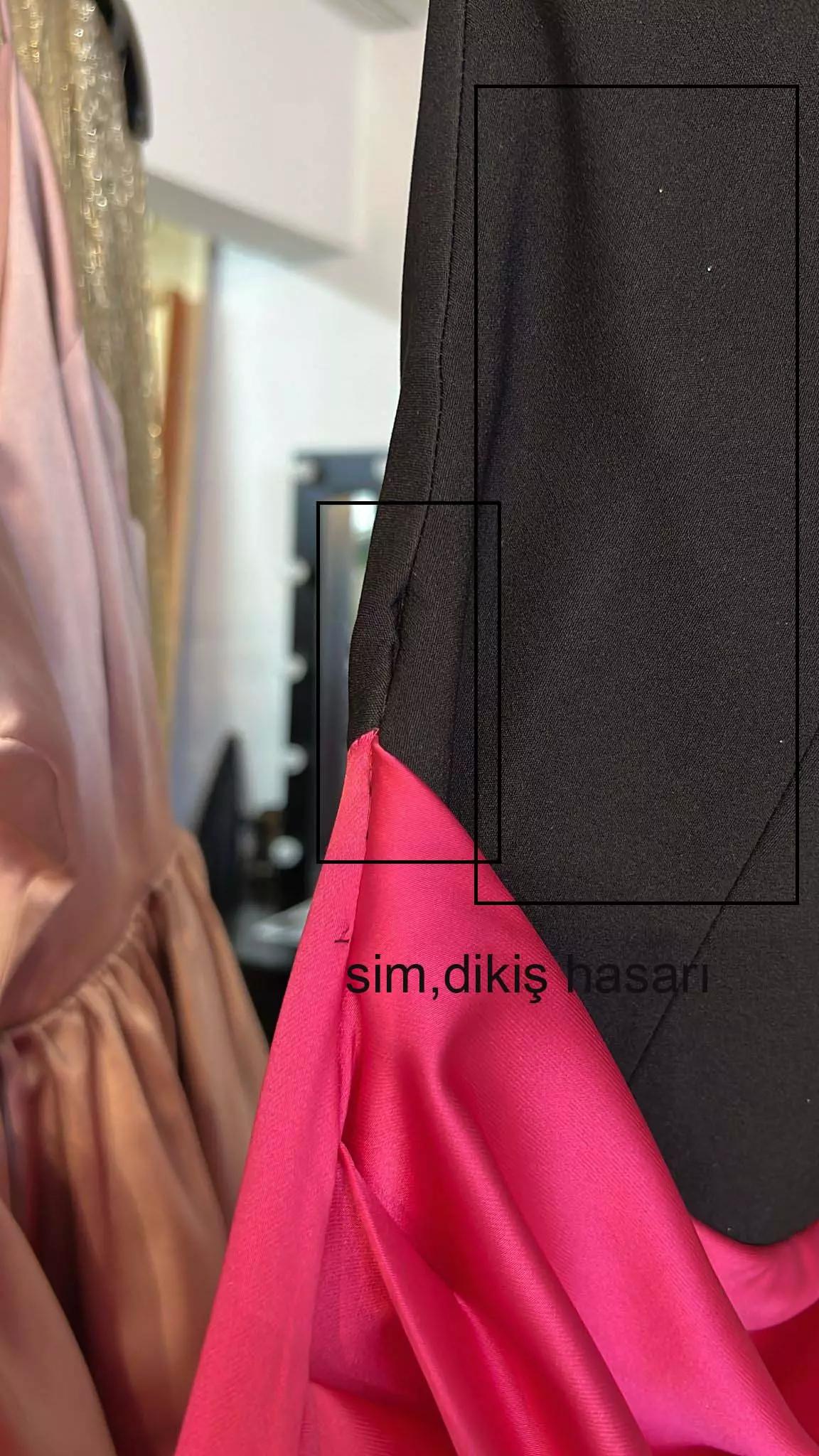 Fuchsia satin sleeveless long dress