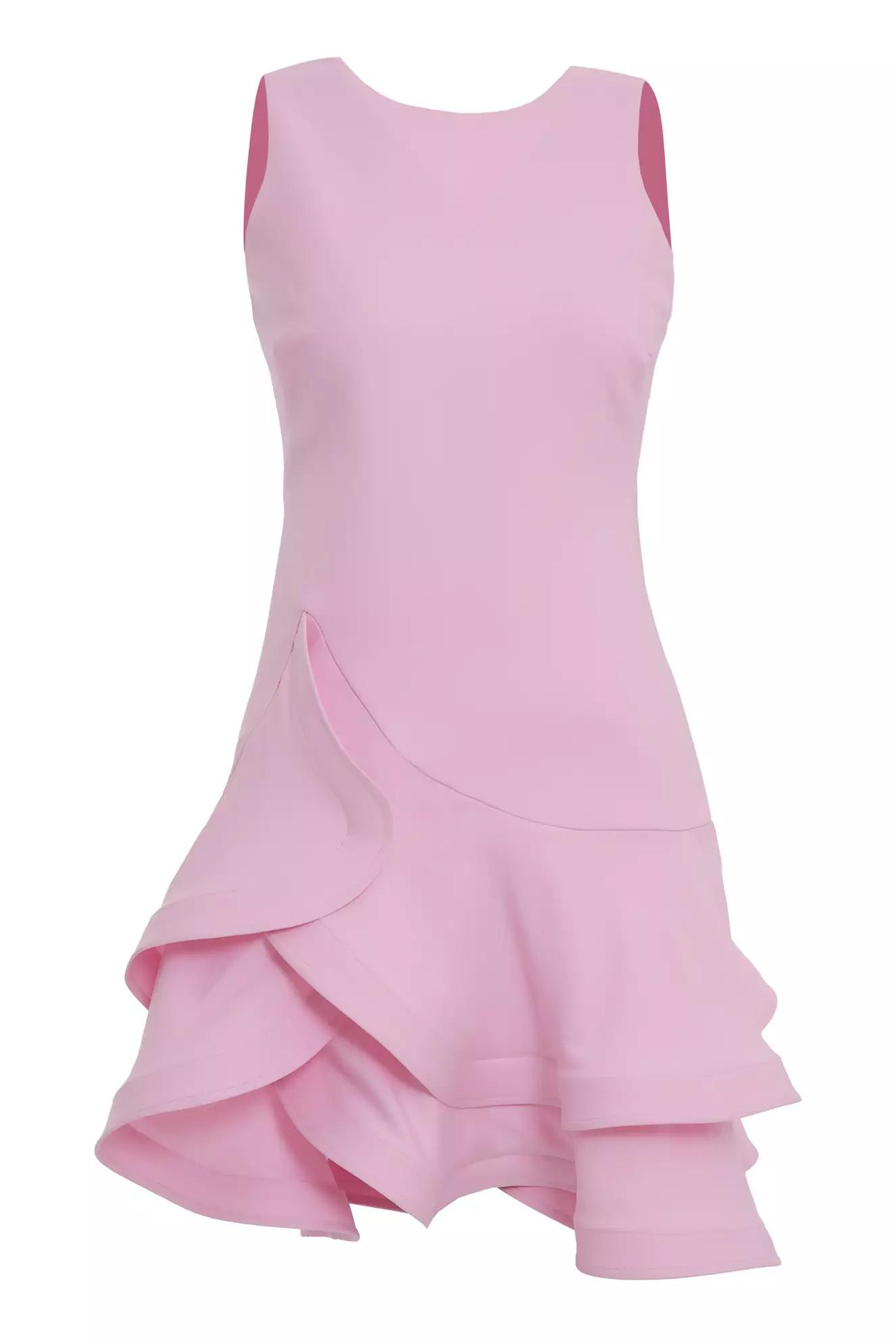 Blush crepe sleeveless mini dress