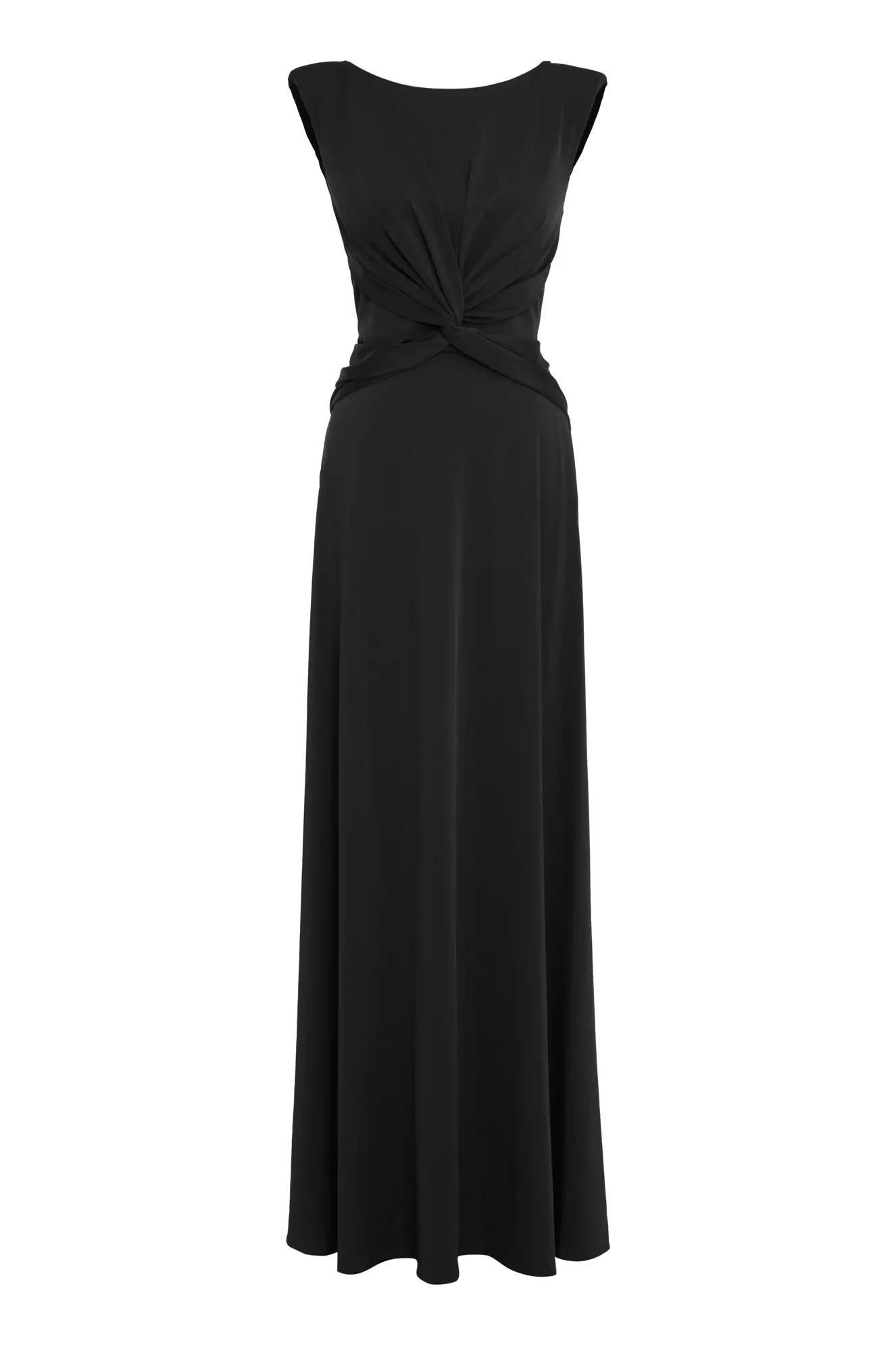 Black knitted sleeveless long dress