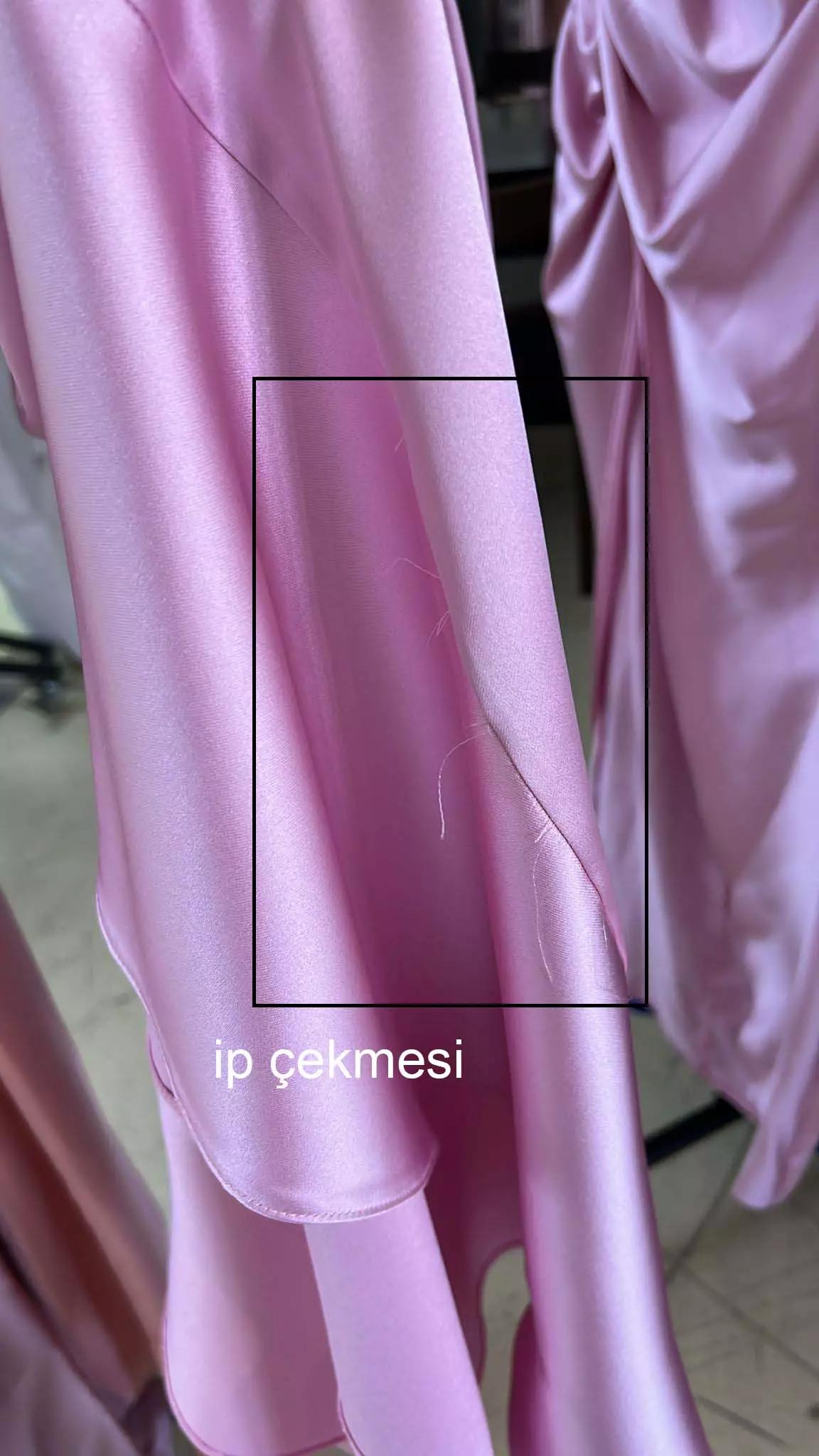 Pink satin sleeveless long dress