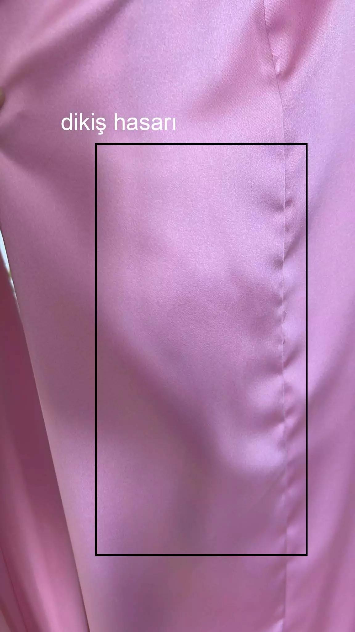 Pink satin sleeveless long dress