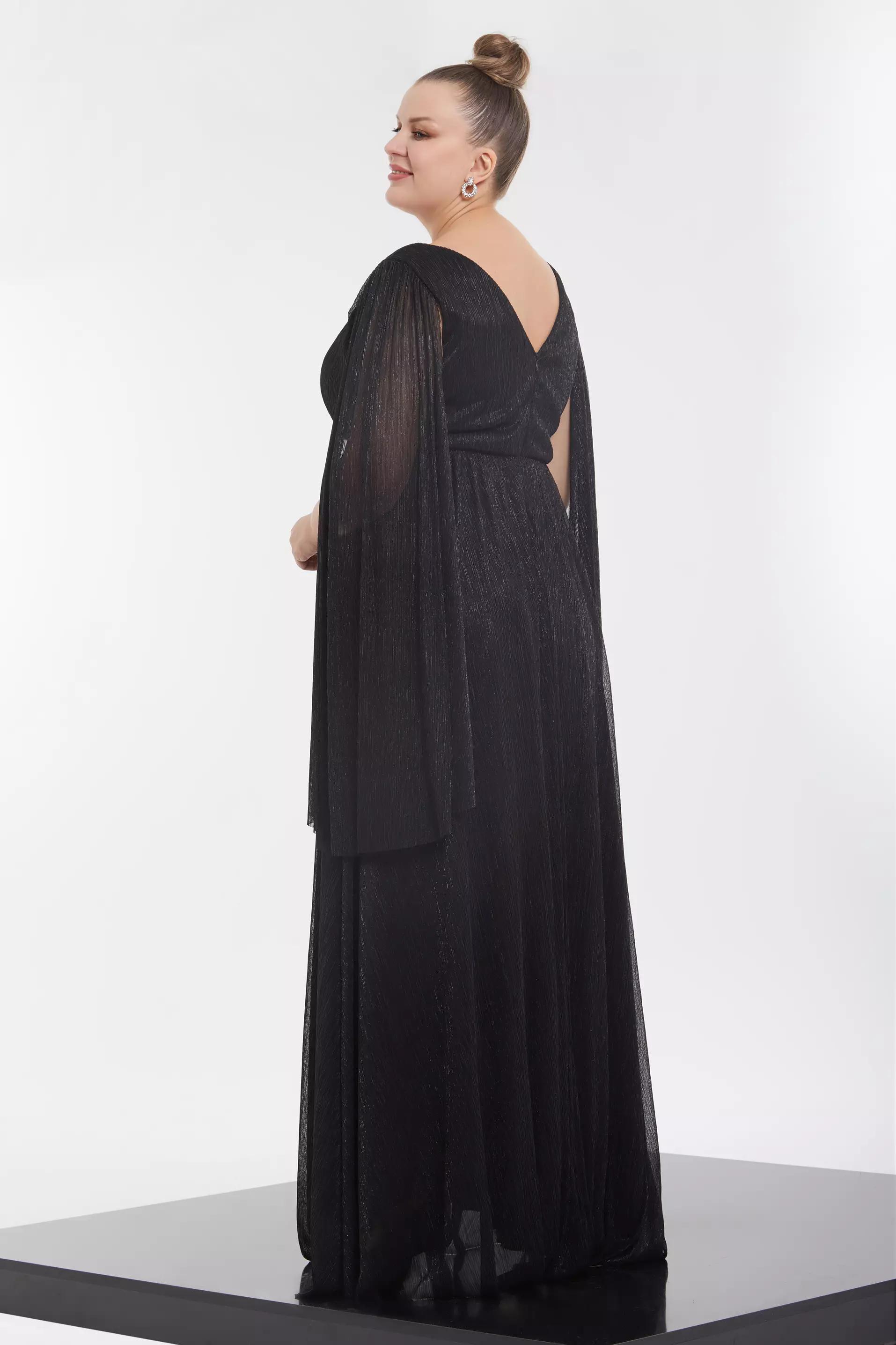 Black plus size moonlight long sleeve maxi dress