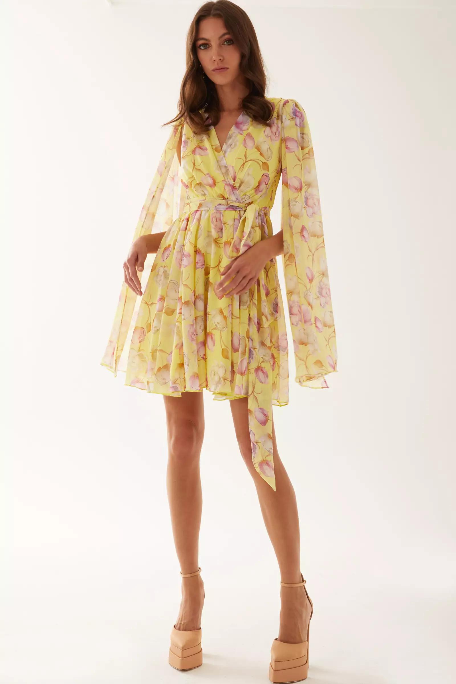 Printed Satin Sleeveless Mini Dress | Single Sleeve Dress | KeiKei