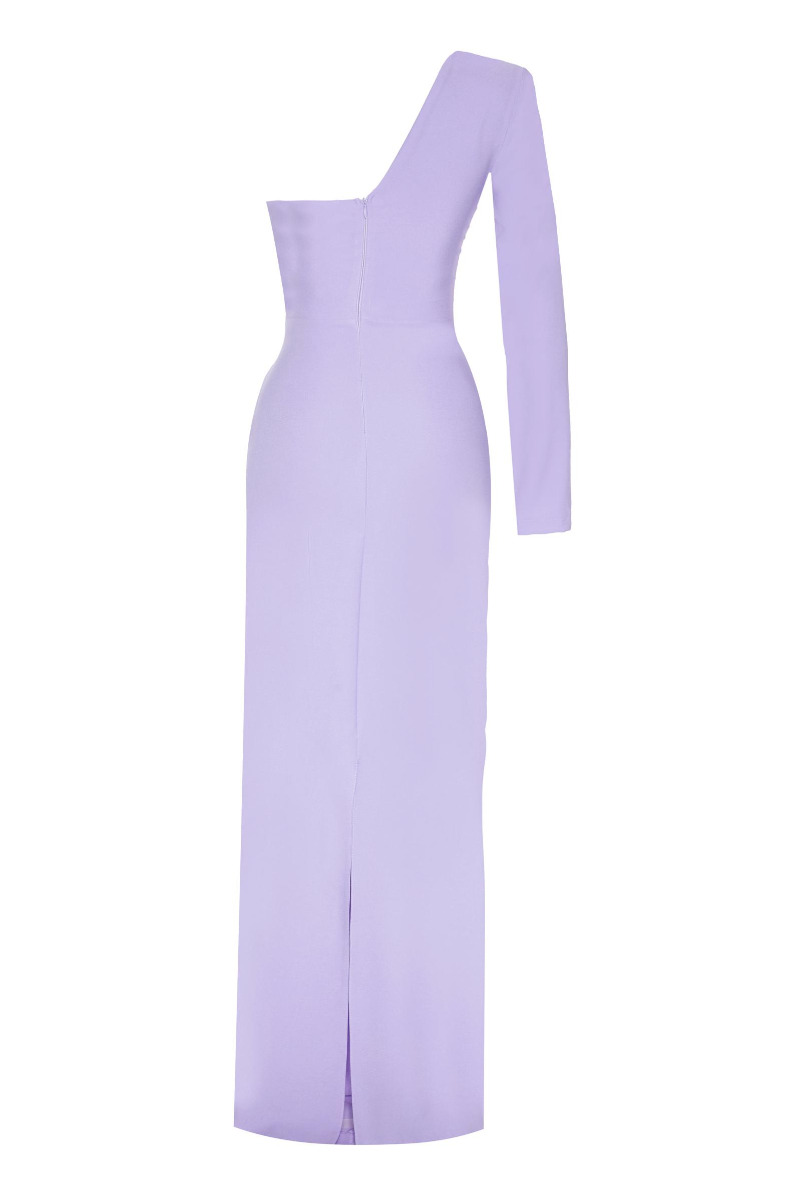 Lilac Plus Size Crepe One Arm Maxi Dress