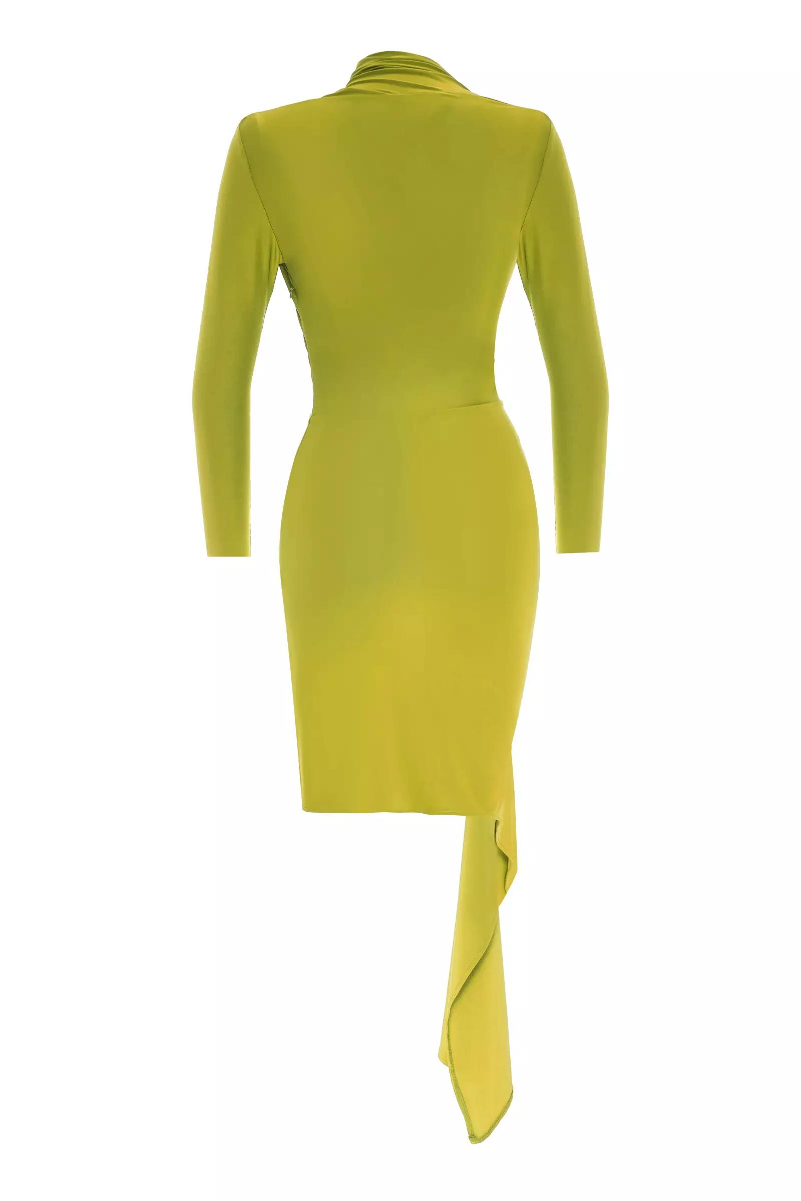 Pistachio green sendy long sleeve midi dress