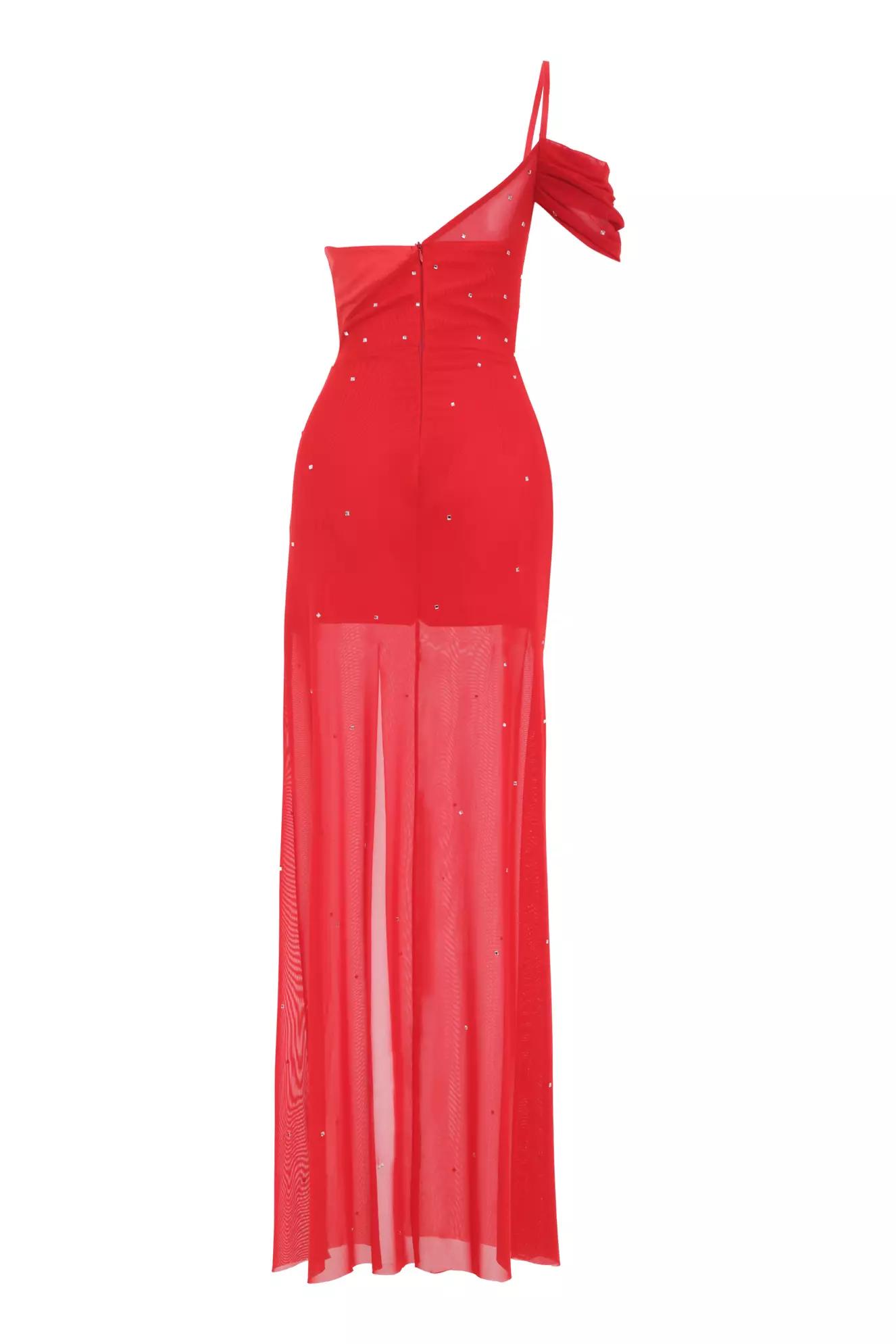 Red sendy sleeveless maxi dress