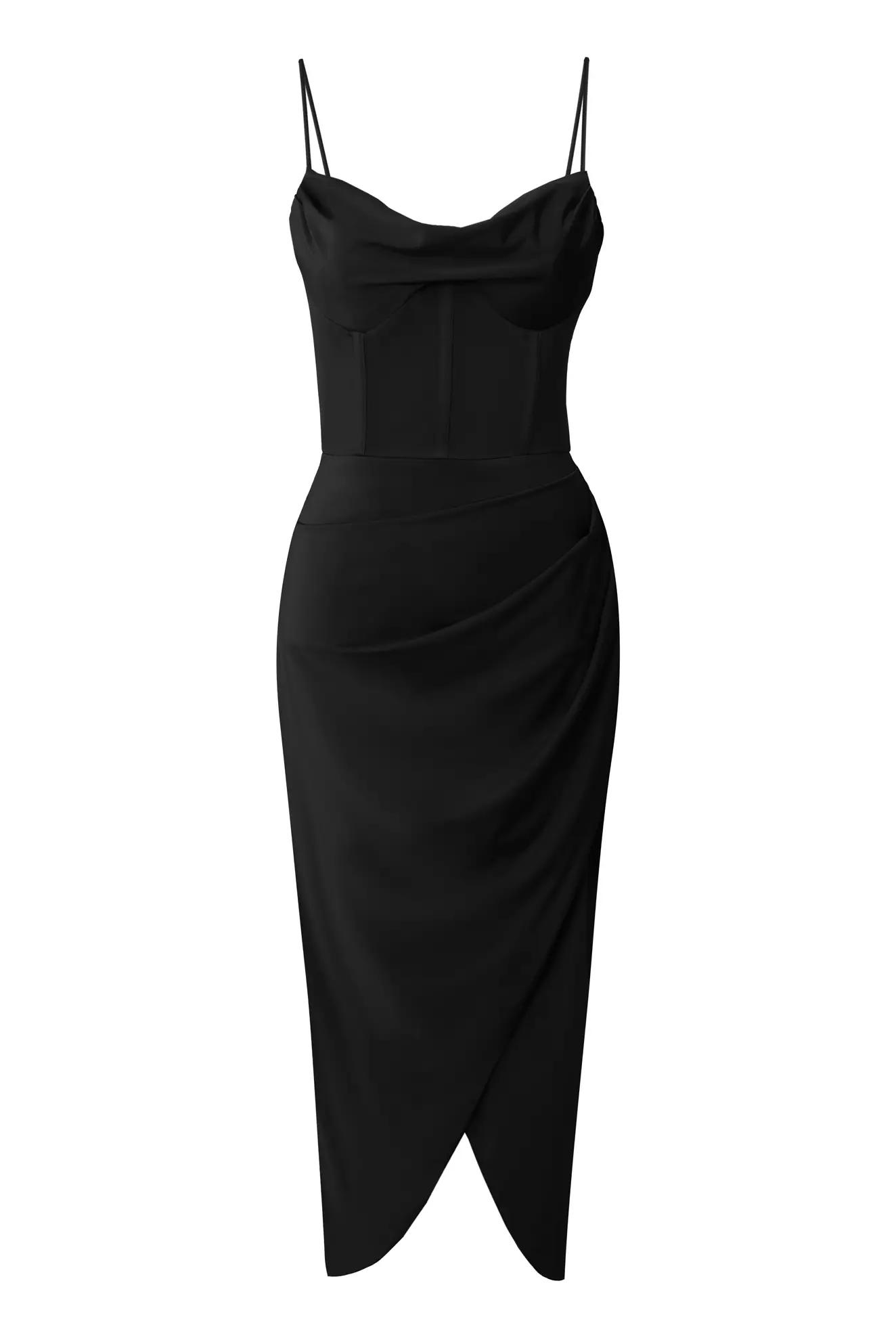 Black sendy sleeveless long dress