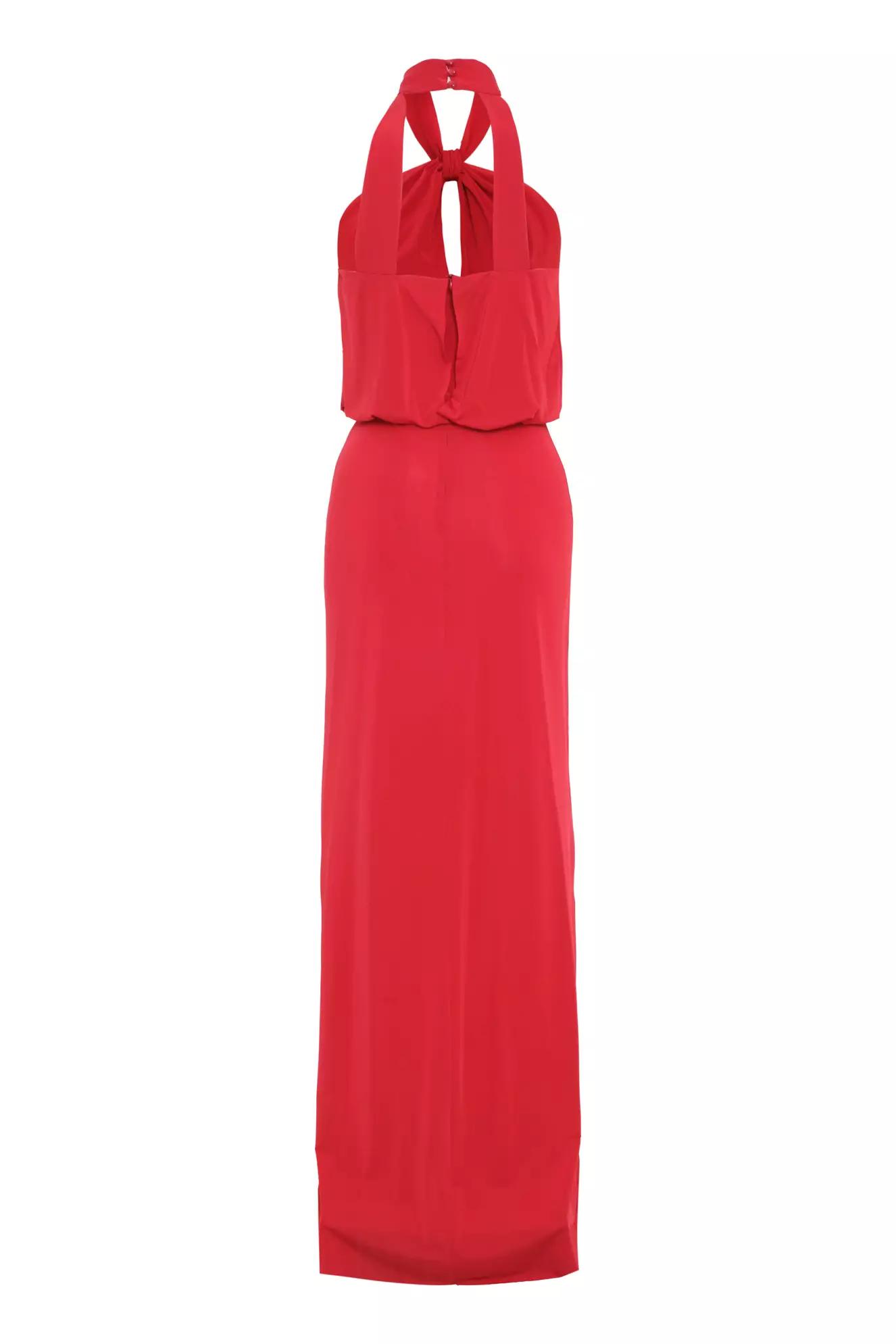 Red sendy sleeveless long dress