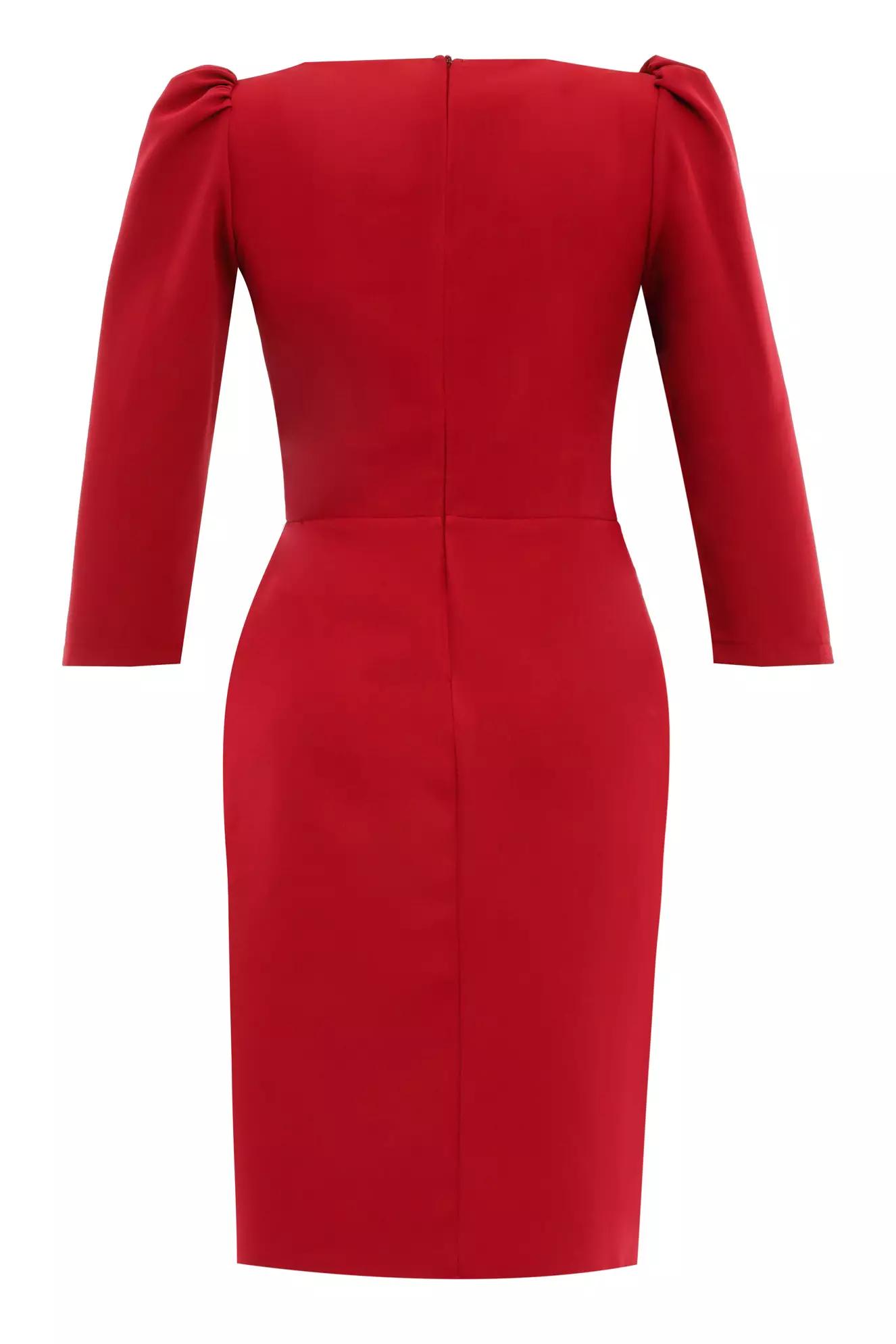 Red crepe kapri kol mini dress