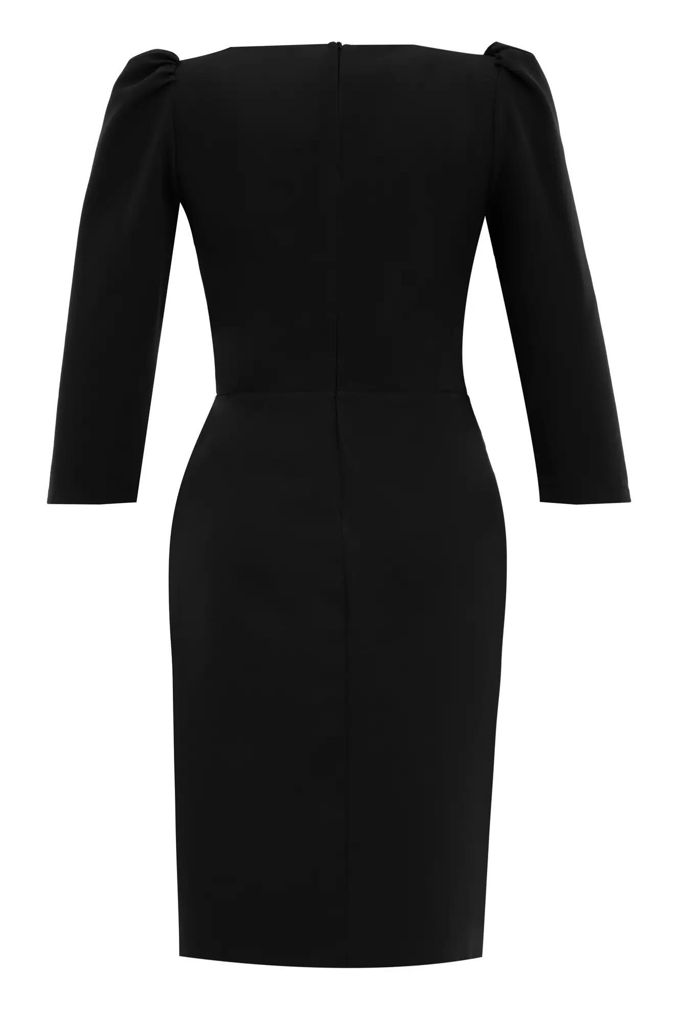 Black crepe kapri kol mini dress