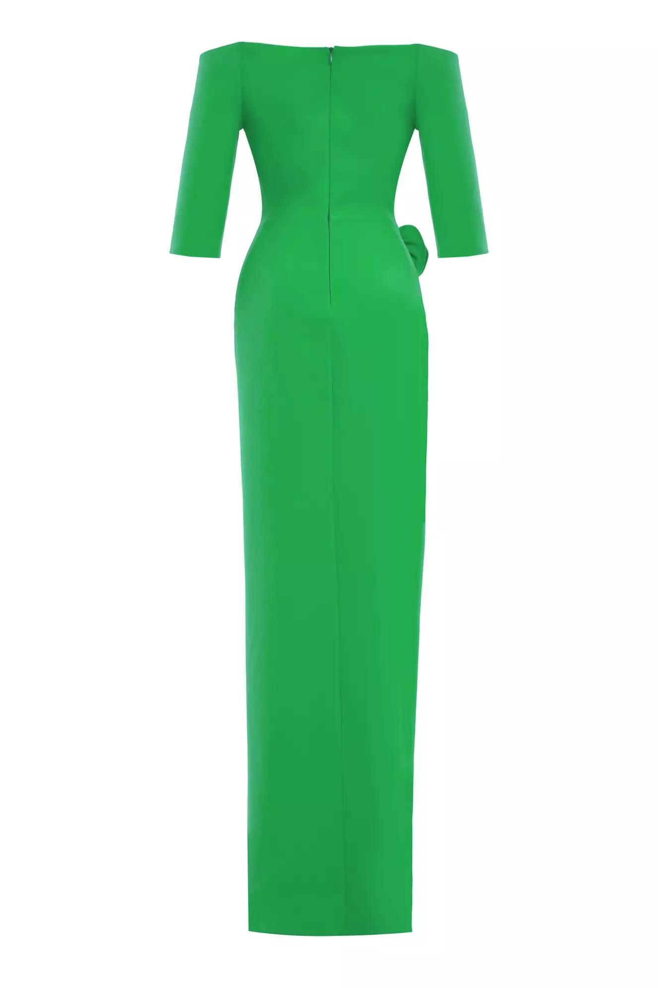 Green crepe kapri kol long dress