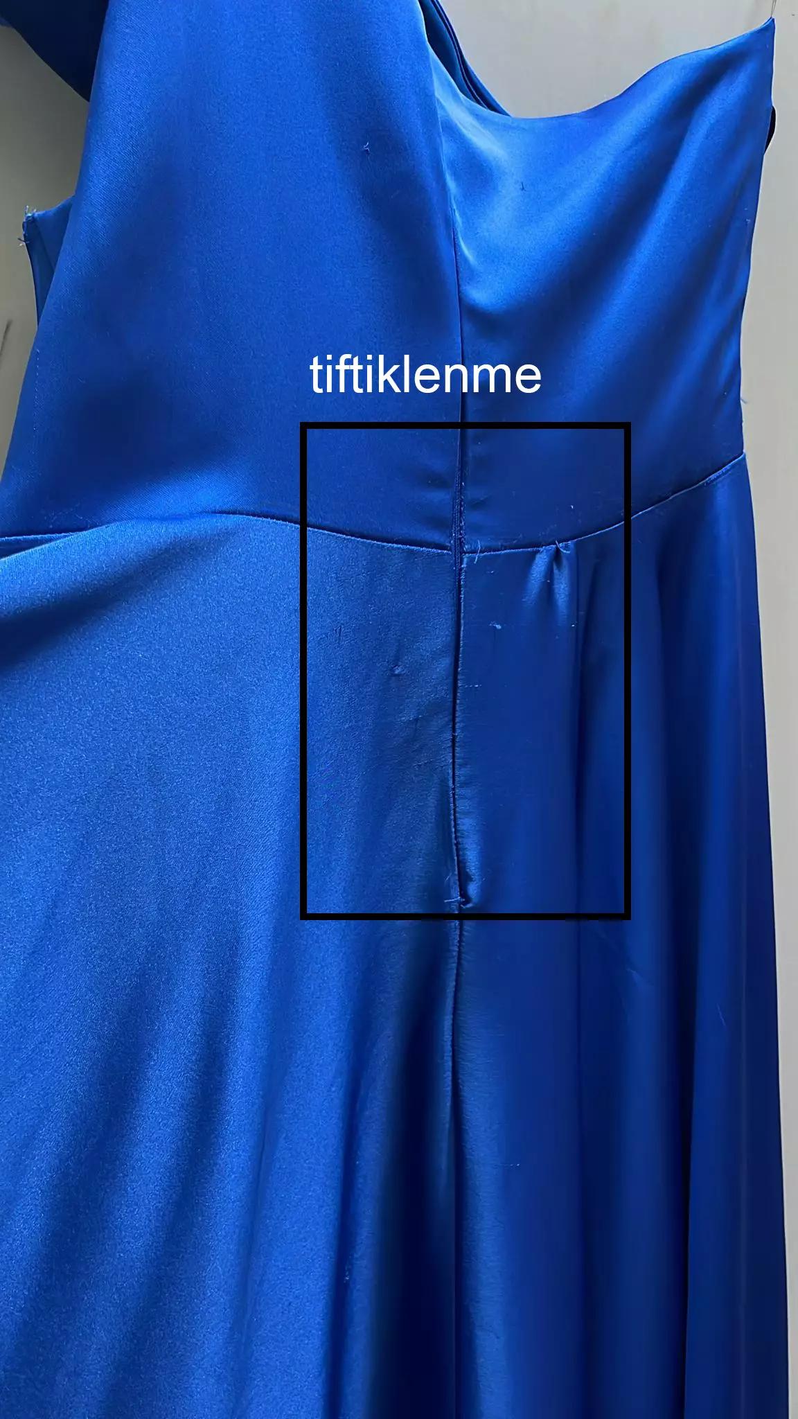 Blue plus size satin sleeveless maxi dress