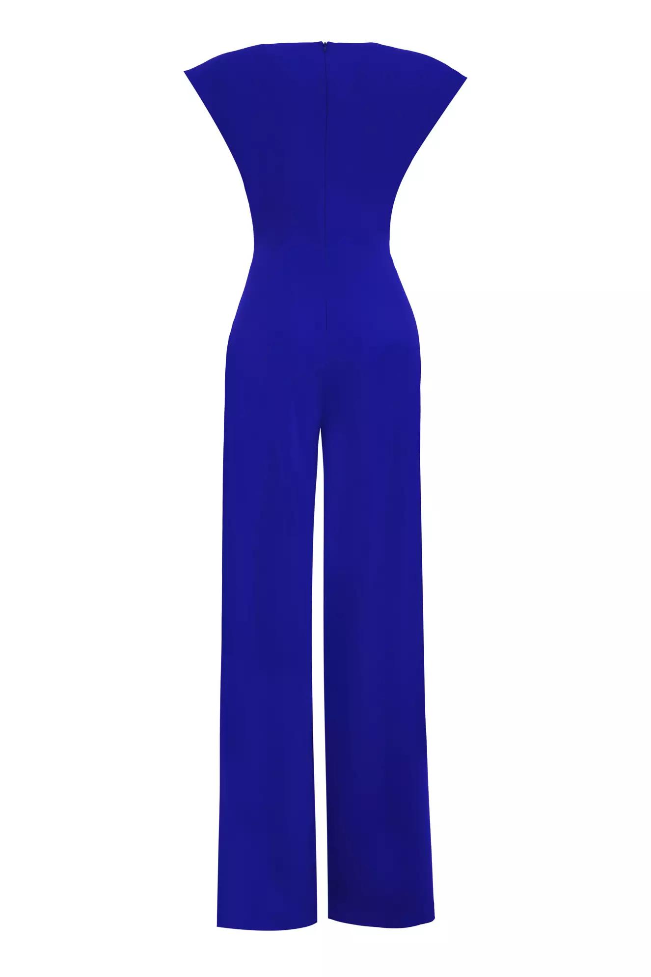 Blue knitted sleeveless long suit