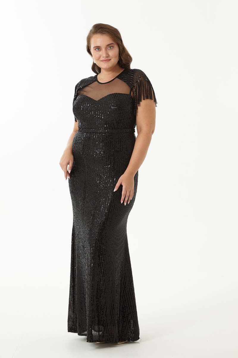 Black plus size maxi dress